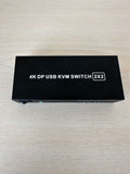 4K Dual DisplayPort 2x2 KVM Switch USB Audio Schwarz Kompakt Sehr Gut