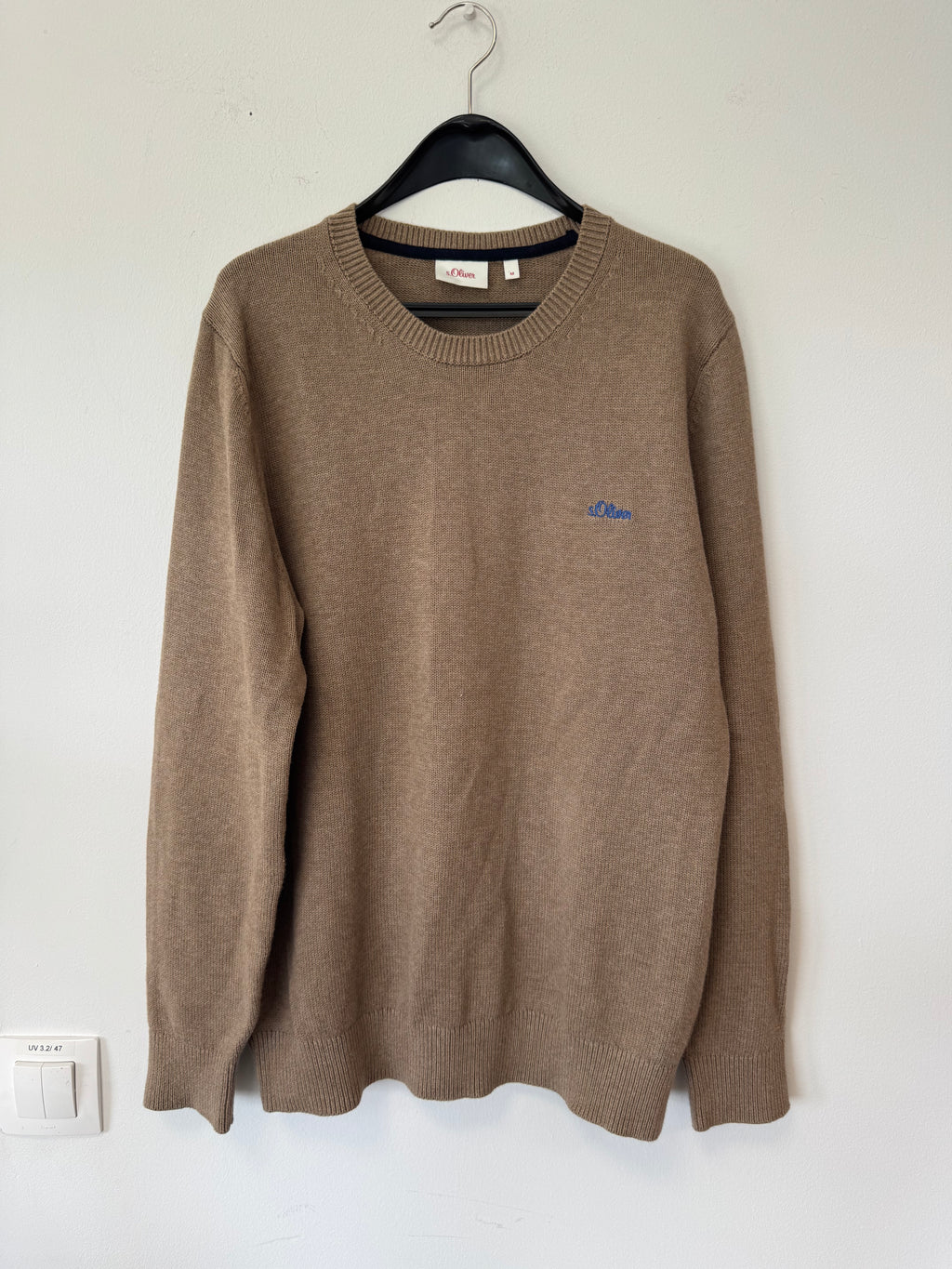 s.Oliver Crew-Neck Pullover Beige Size M – Very Good, 100% Cotton