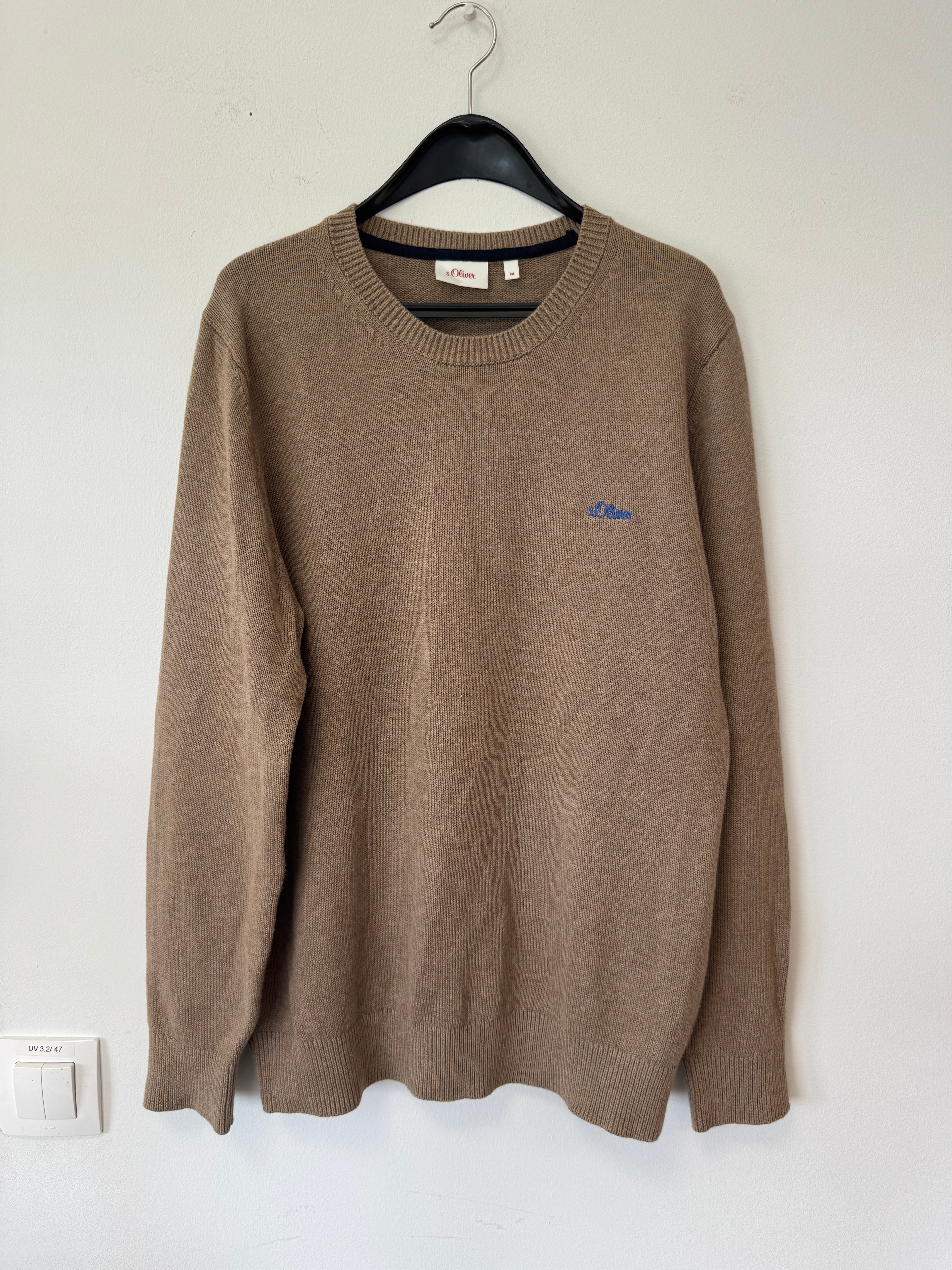 s.Oliver Crew-Neck Pullover Beige Size M – Very Good, 100% Cotton