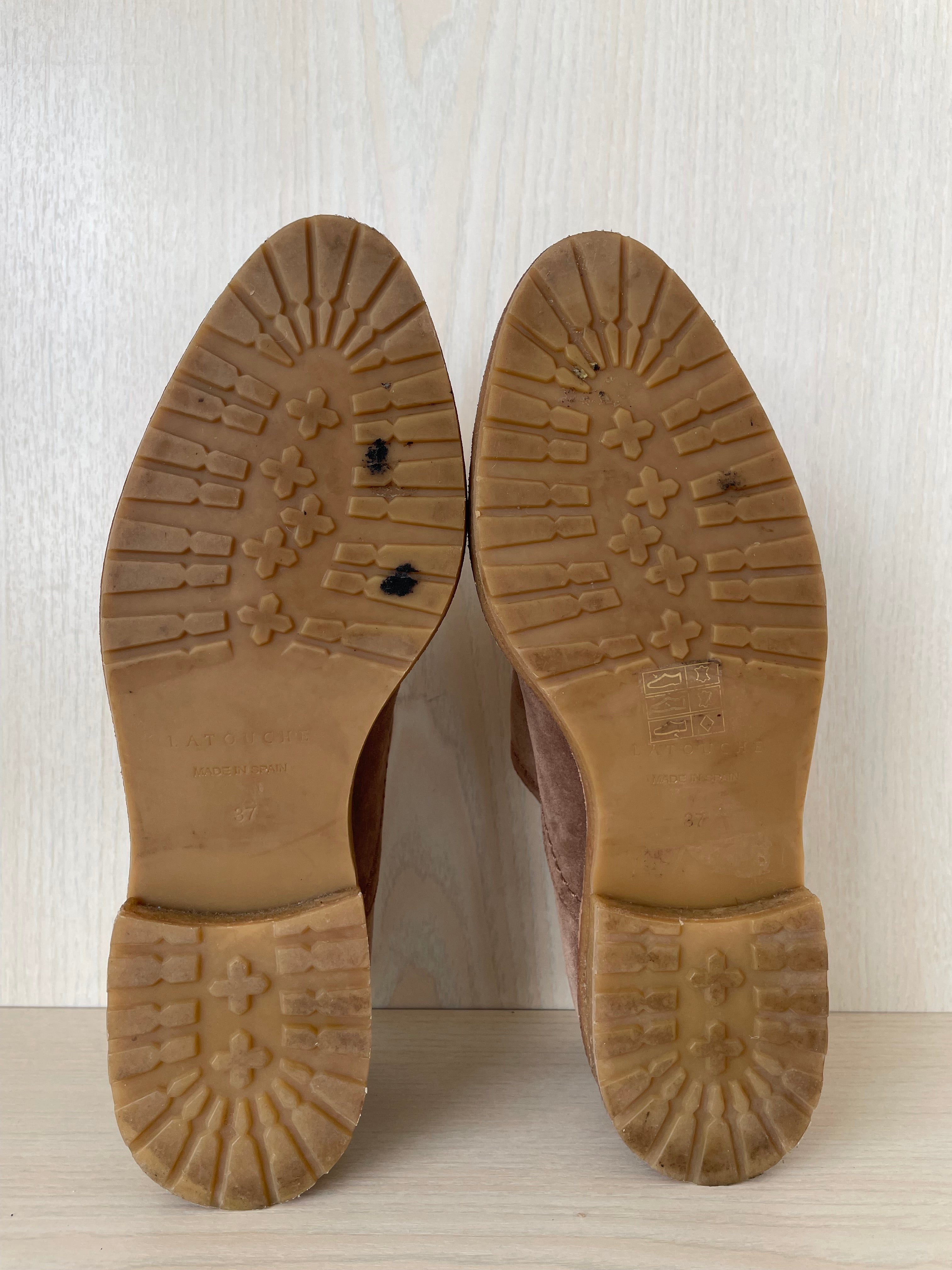 Latouche Classic Loafer Wildleder Beige Schnalle EU 37 Sehr Gut