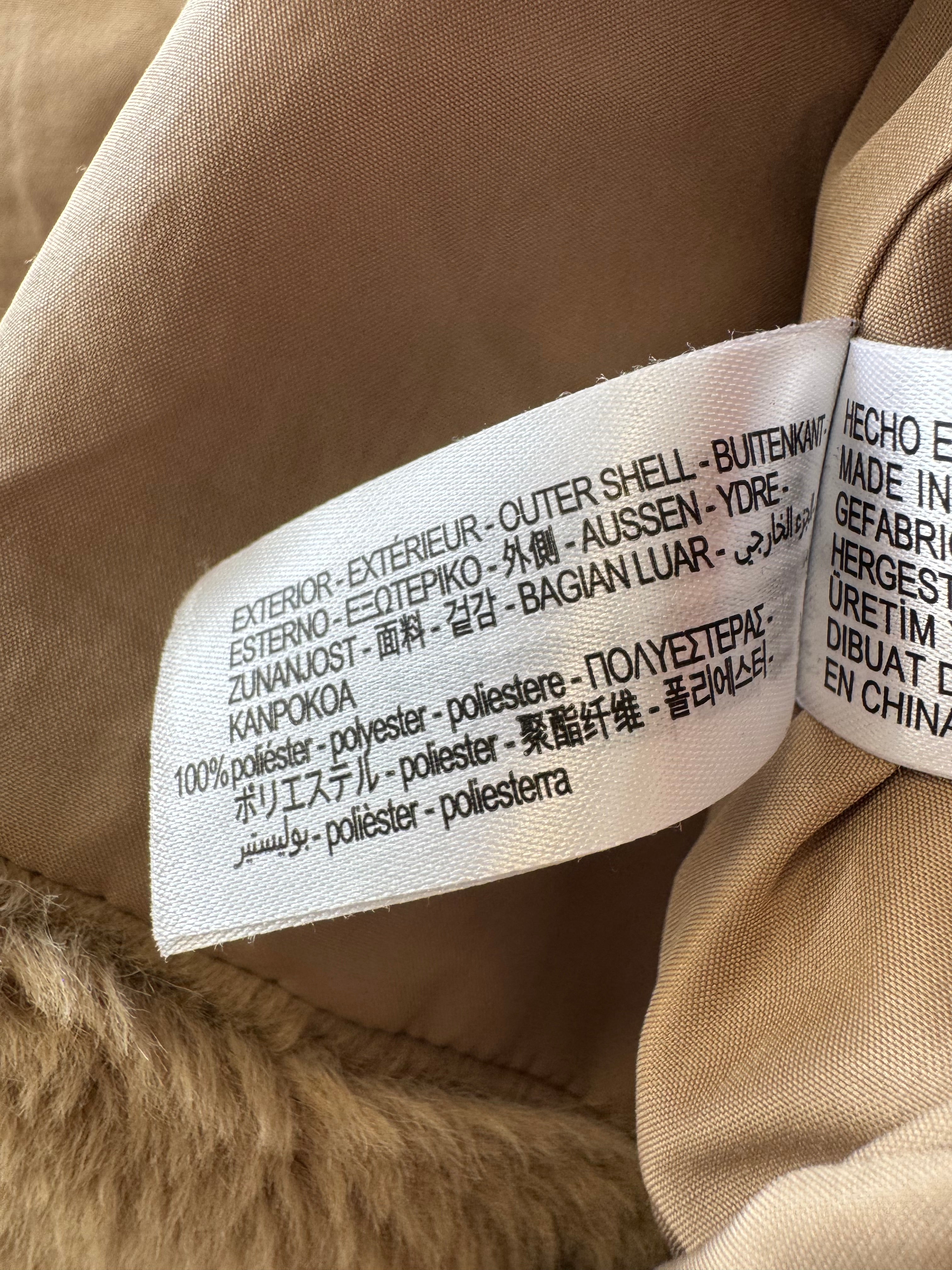 Zara Teddy Coat – Faux Fur, Beige, Size M, Very Good Condition