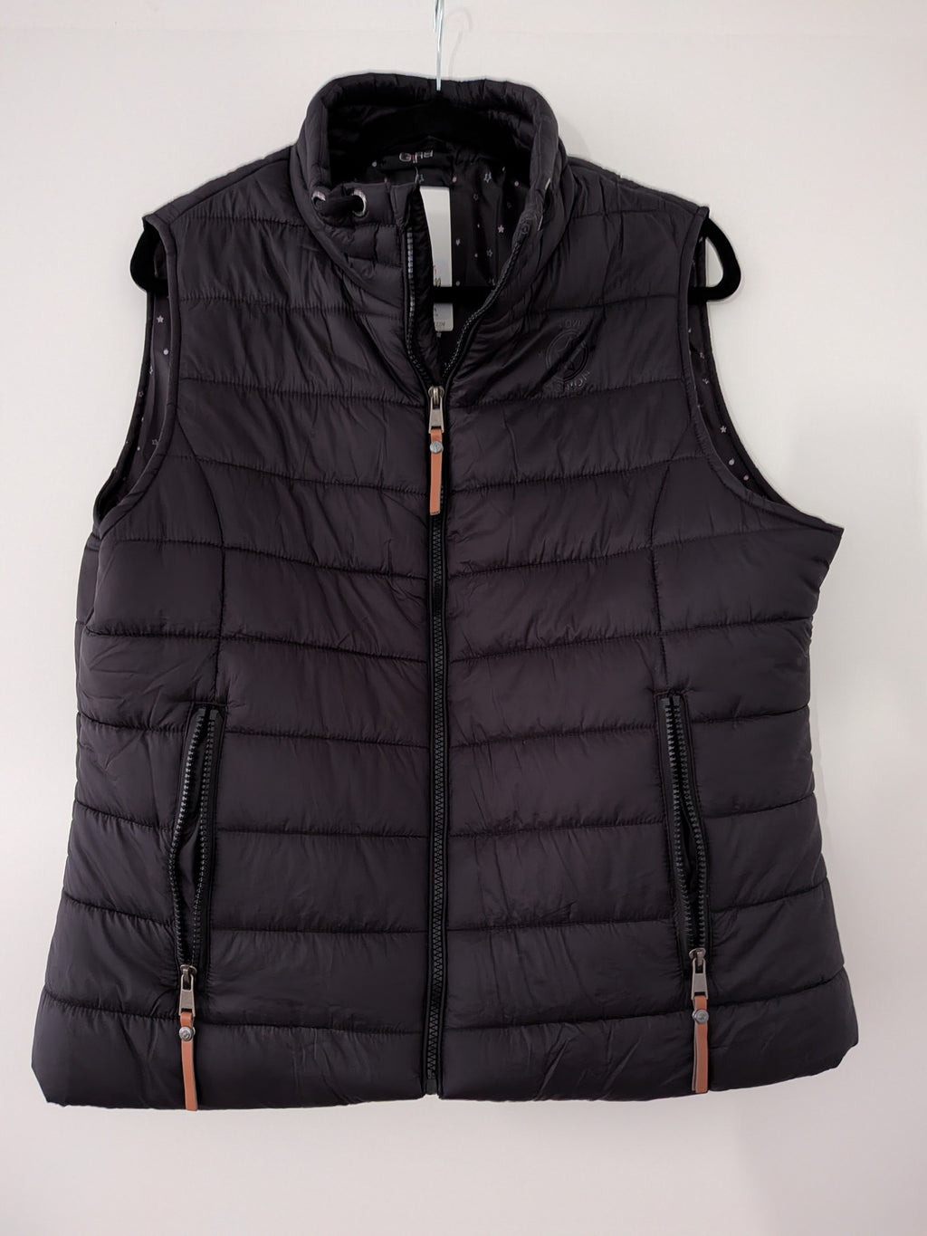 Gina quilted puffer vest, navy blue, size 46 (M), new