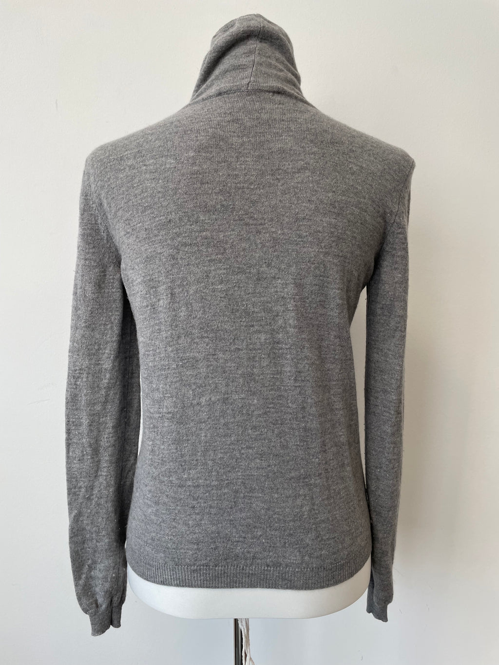 Blue Grey Embellished Turtleneck Jumper Wool Cashmere EU 36 Very Good