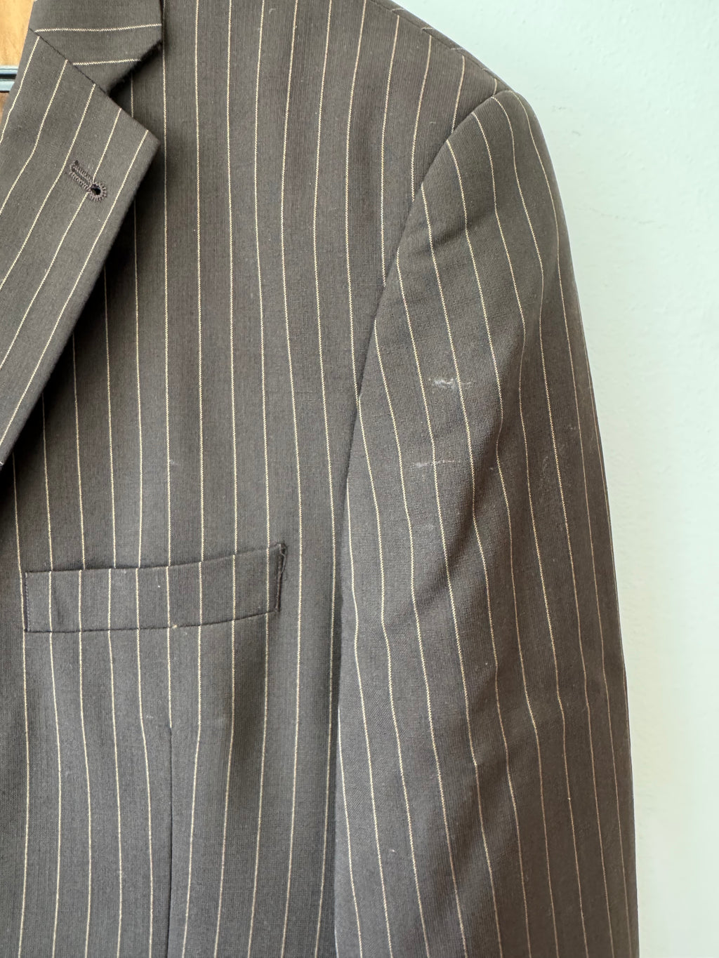 Brown Pinstripe Angelo Litrico Blazer, XL, Good Condition