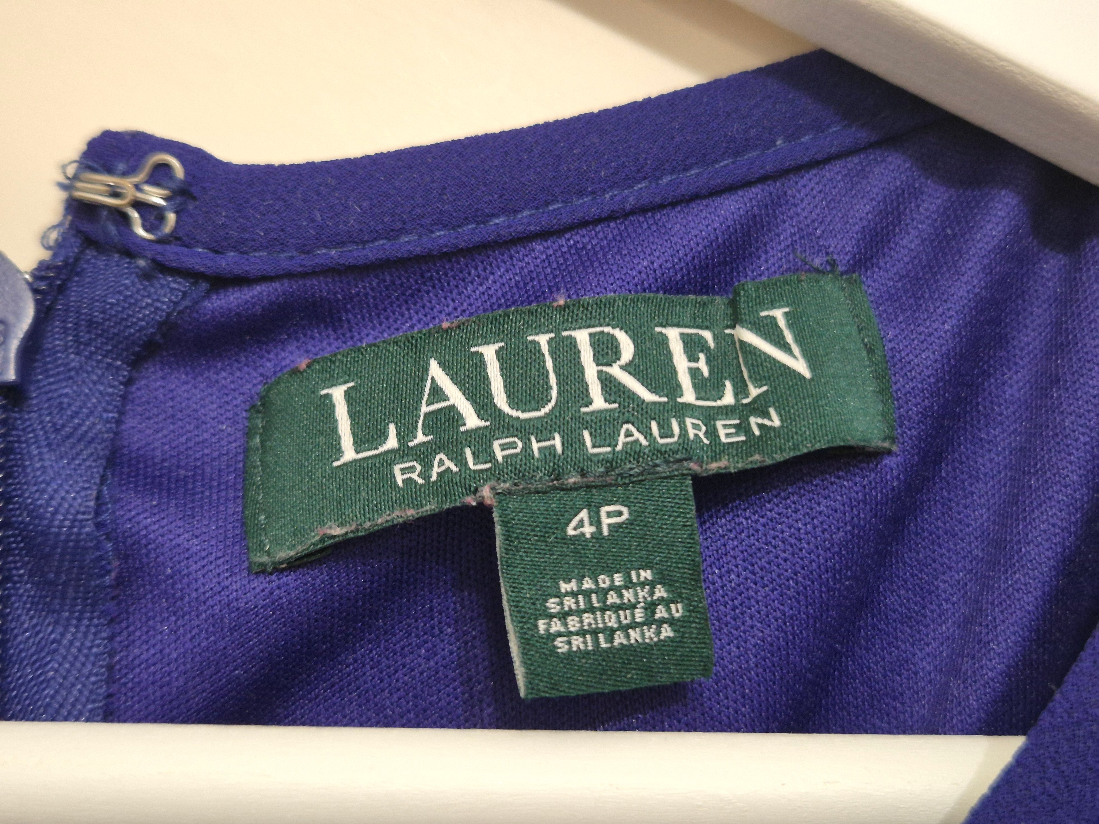 Lauren Ralph Lauren Sleeveless Ruffle Dress, Cobalt Blue, Size 36, Normal Use