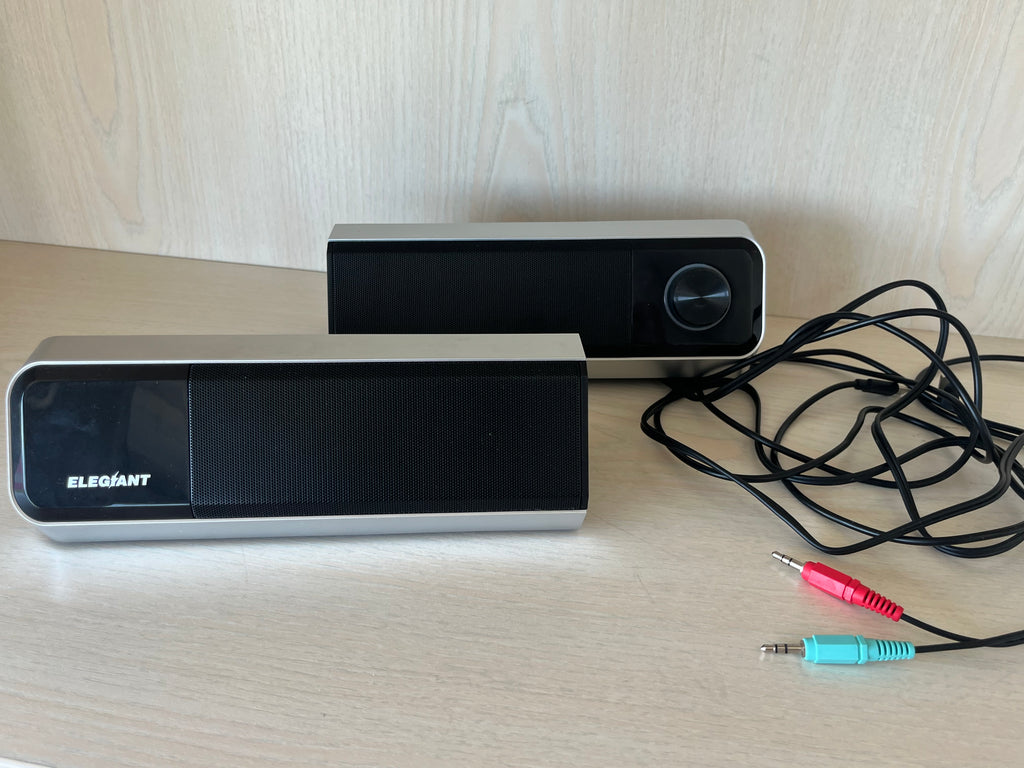 ELEGIANT SR400 2-in-1 Bluetooth Sound Bar/PC Speakers, Compact, Black/Silver, VG