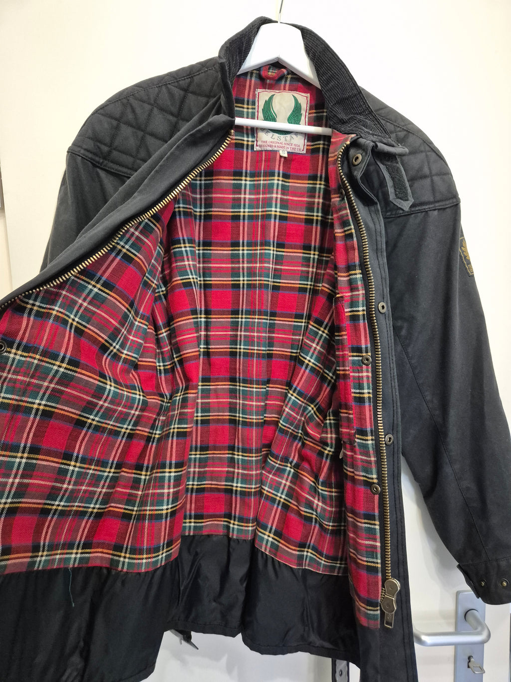 Belstaff Roadmaster Motorradjacke – Wachsbaumwolle, Schwarz, EU 44/46, gebraucht