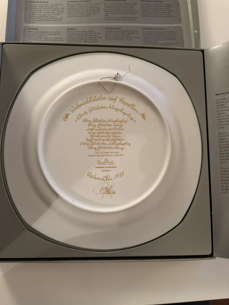 Rosenthal Christmas Carols Collector Plate “Kling, Glöckchen, klingelingeling”