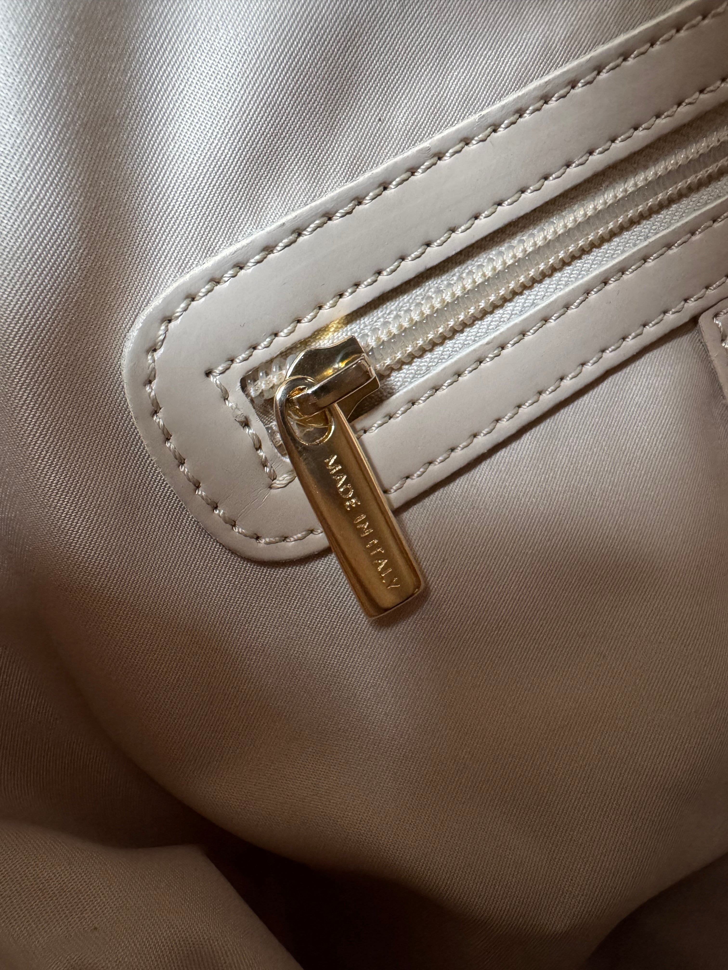 Charlotte Pelli Two-Tone Patent Leather Tote, Medium, Italy, Very Good