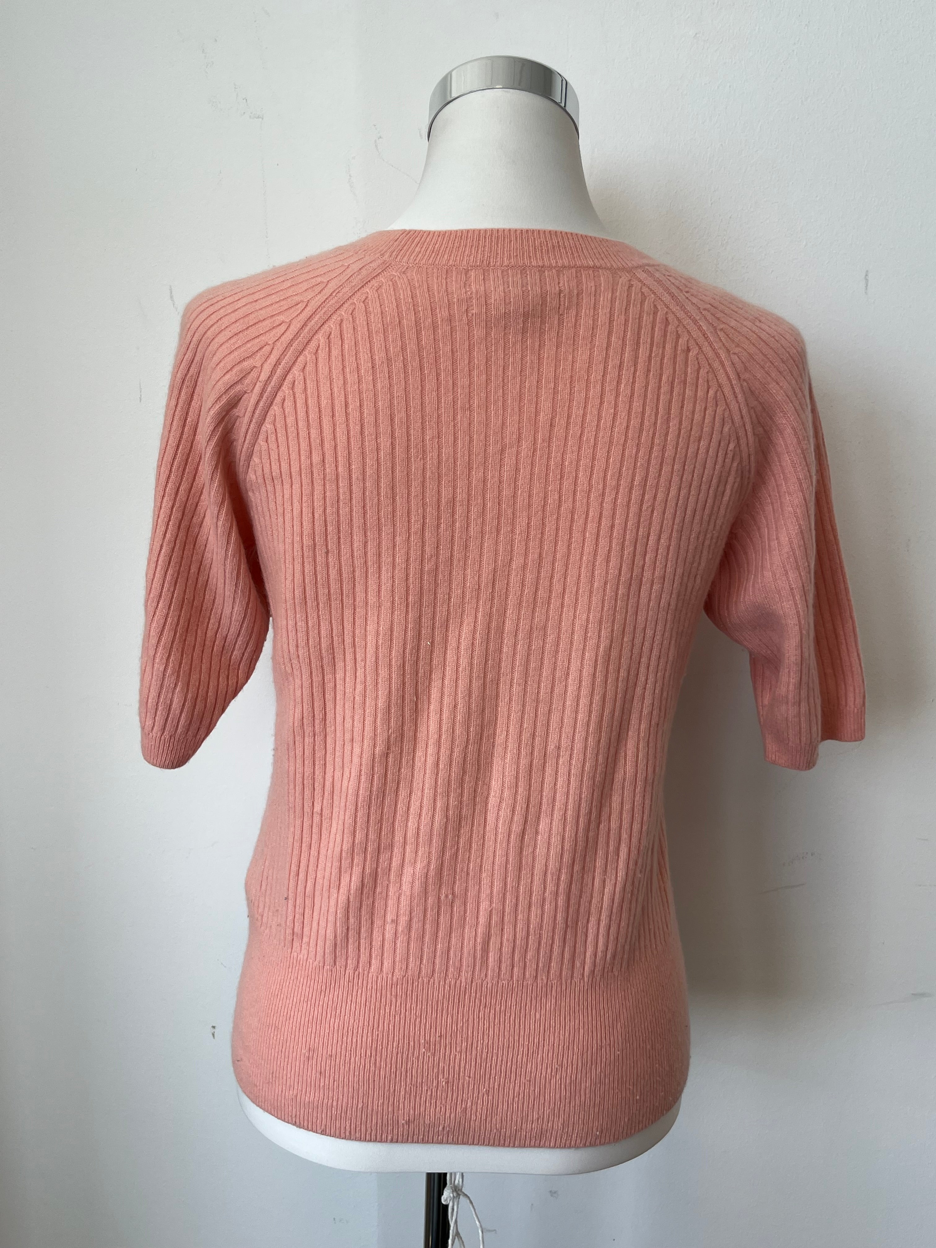 H&M 100% Cashmere Rib-Knit Sweater, Small, Light Pink, Very Good Condition
