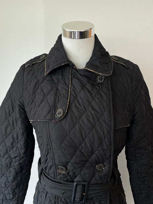 Barbour Damen Steppmantel EU 36 Navy Blau Gürtel Guter Zustand