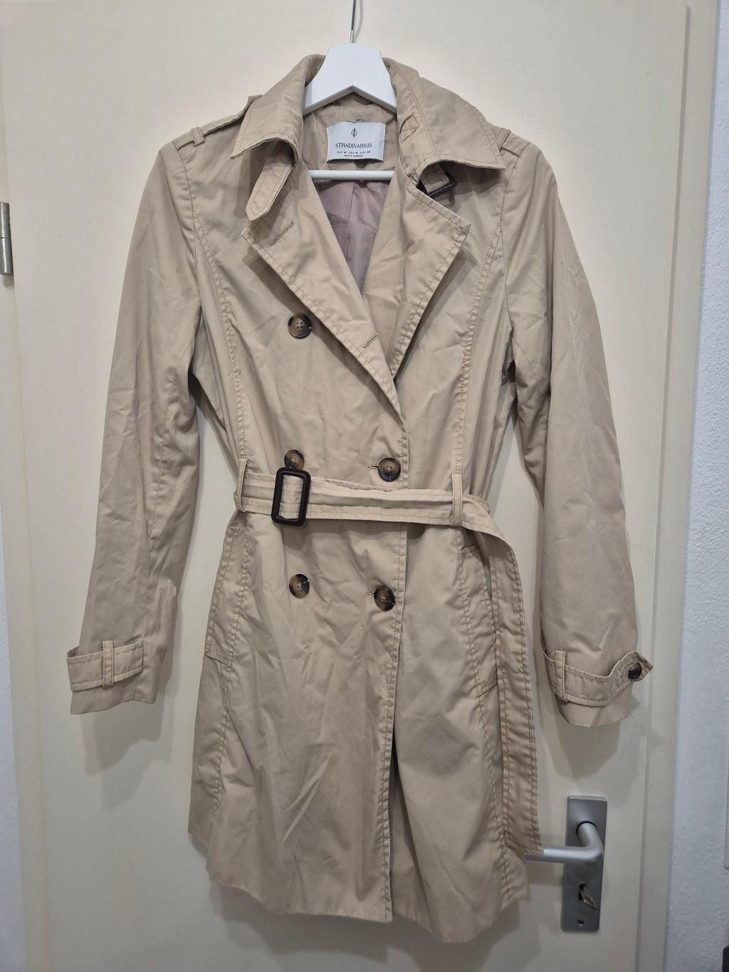 Stradivarius Classic Trench Coat, Size M, Beige, Normal Use