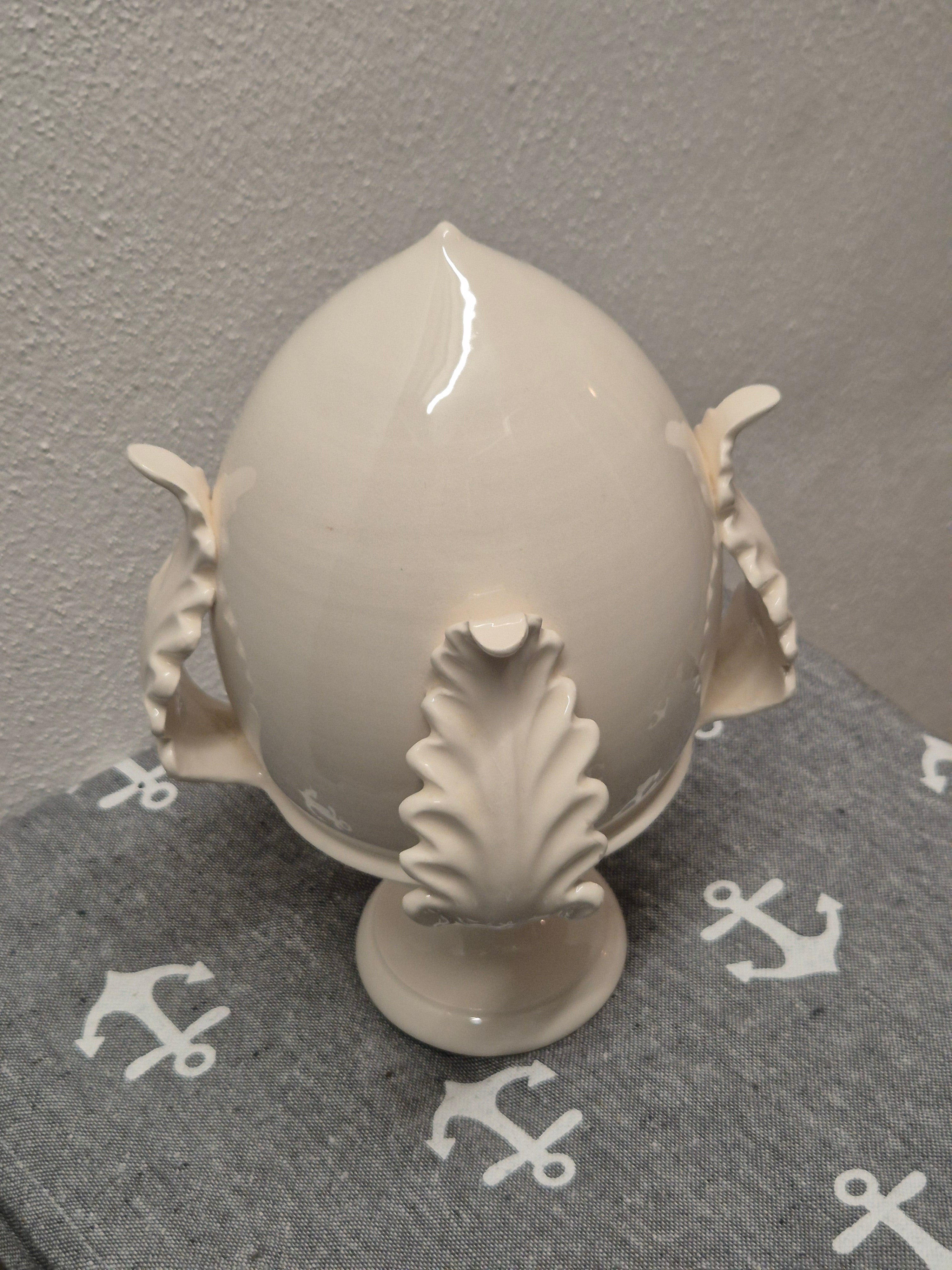 Bottega Vestita Pumo Grottaglie Keramik, 27cm, glänzend weiß, sehr guter Zustand