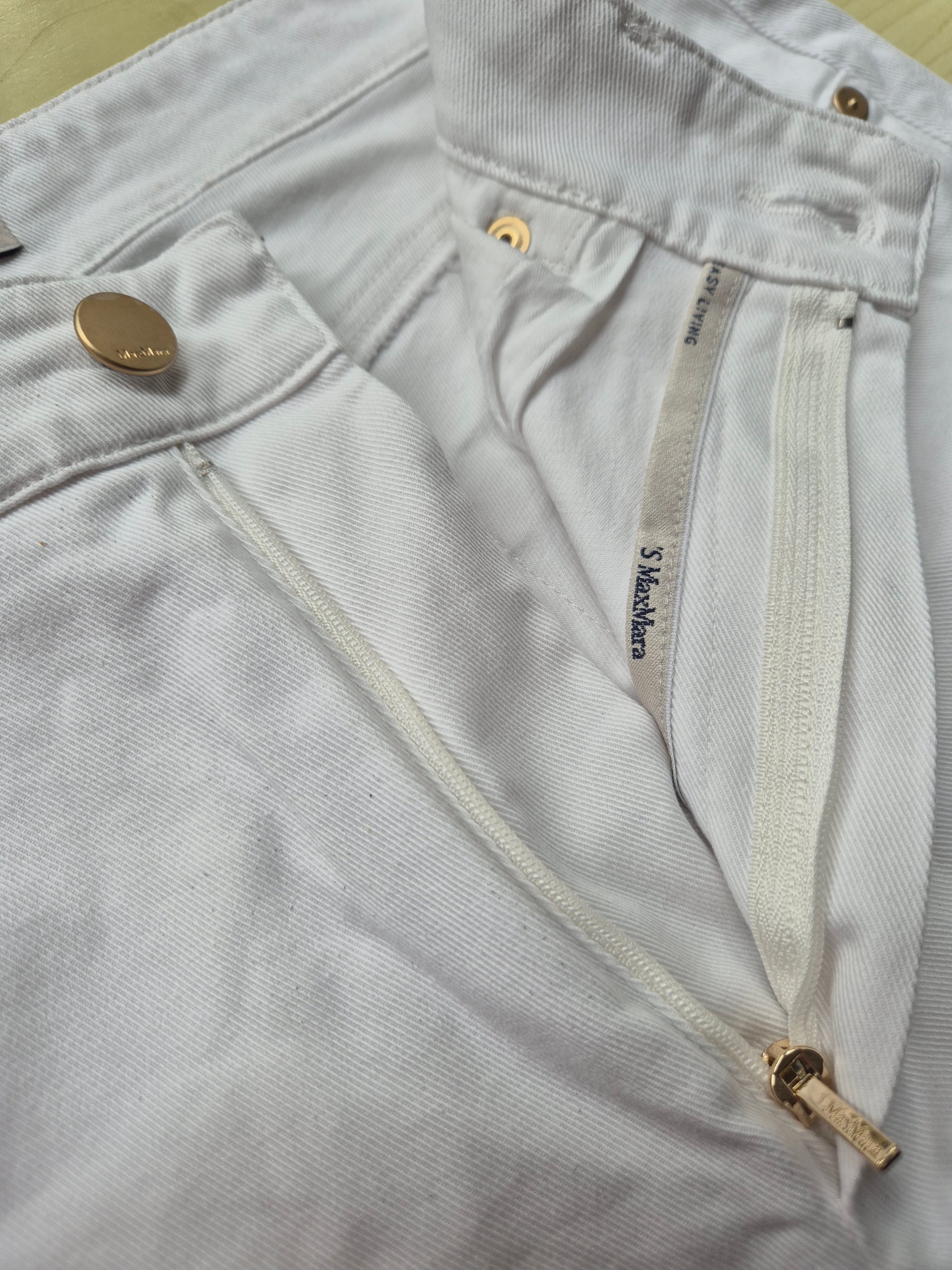 Max Mara Weiße Capri Jeans | Baumwollmix Stretch | Sehr gut | Gr. 38