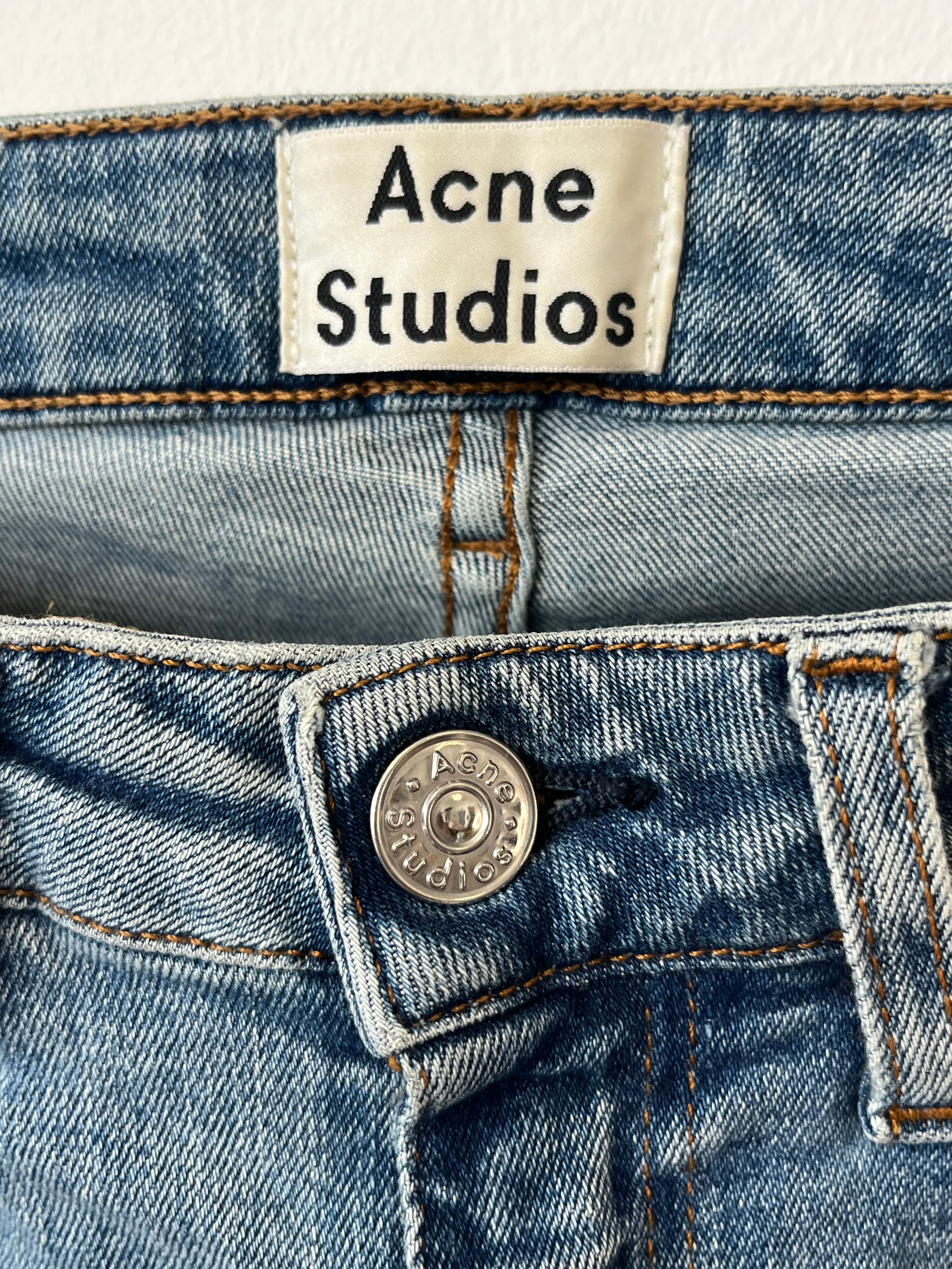 Acne Studios Skin 5 Mid VTG Damen Skinny Jeans Hellblau W26 L34, guter Zustand