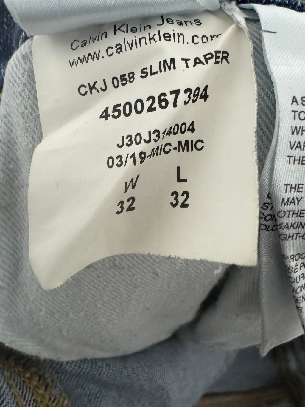 Calvin Klein Straight Fit Jeans W32 L32 Light Blue, Normal Use