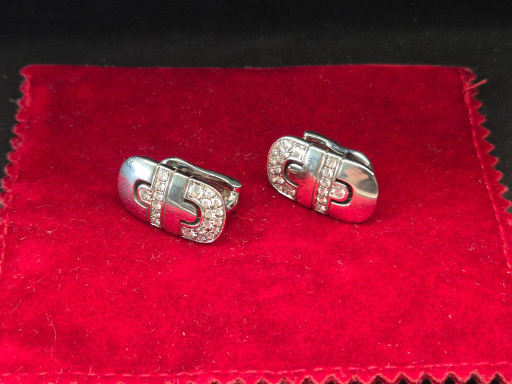 Bvlgari Parentesi 18K Weißgold Diamant Clip-Ohrringe Medium, guter Zustand
