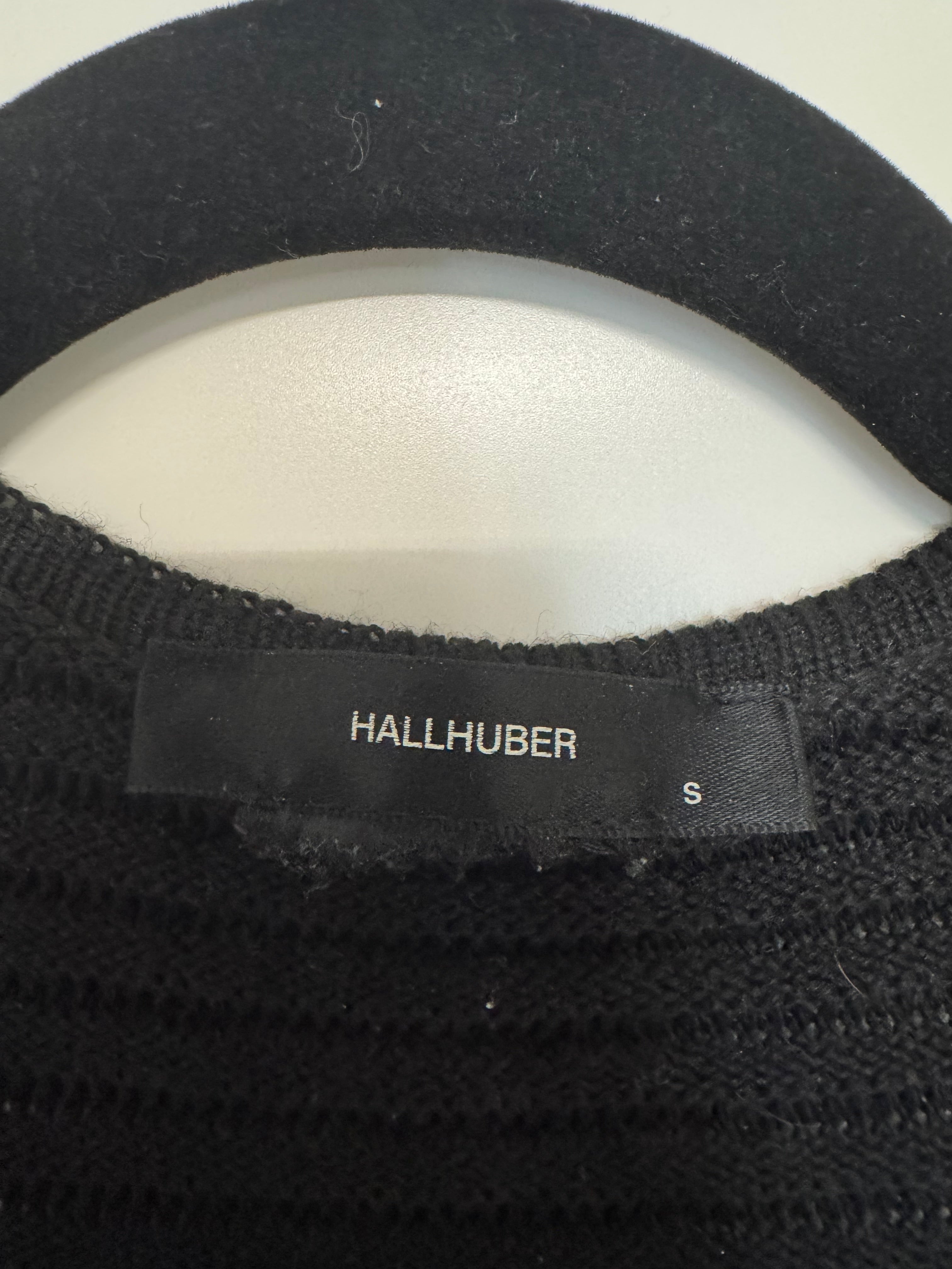 Hallhuber Plissé Knit Cardigan – Black, Size S, Good Condition