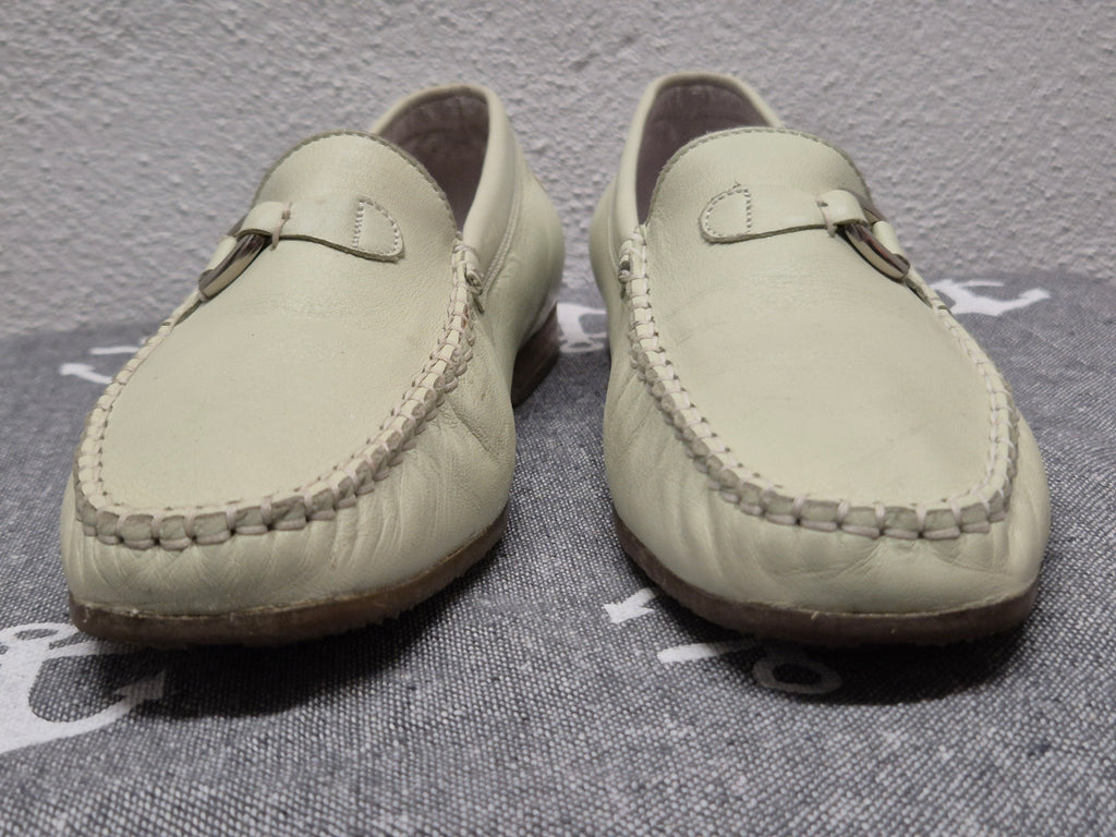Sioux Damen Leder Mokassins / Loafer, Creme, Gr. 37.5, guter Zustand
