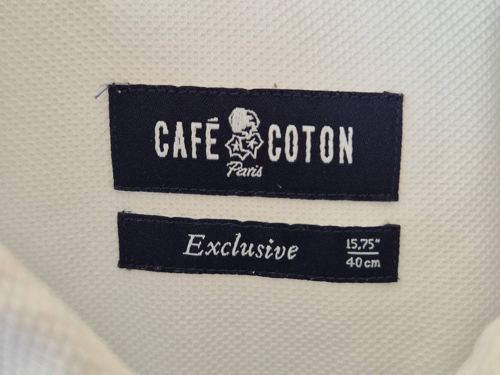 Café Coton Paris „Exclusive“ Weißes Hemd Gr. 40 EU/15.75 – Guter Zustand