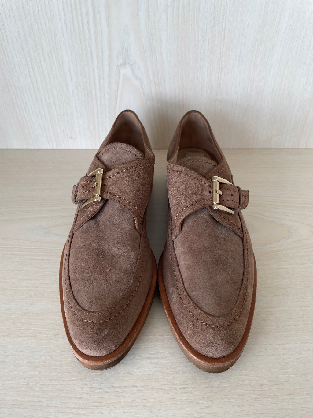 Latouche Classic Loafer Wildleder Beige Schnalle EU 37 Sehr Gut