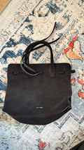 Mansur Gavriel Sun Tote Medium – Black Suede, Very Good Condition, 22x27 cm