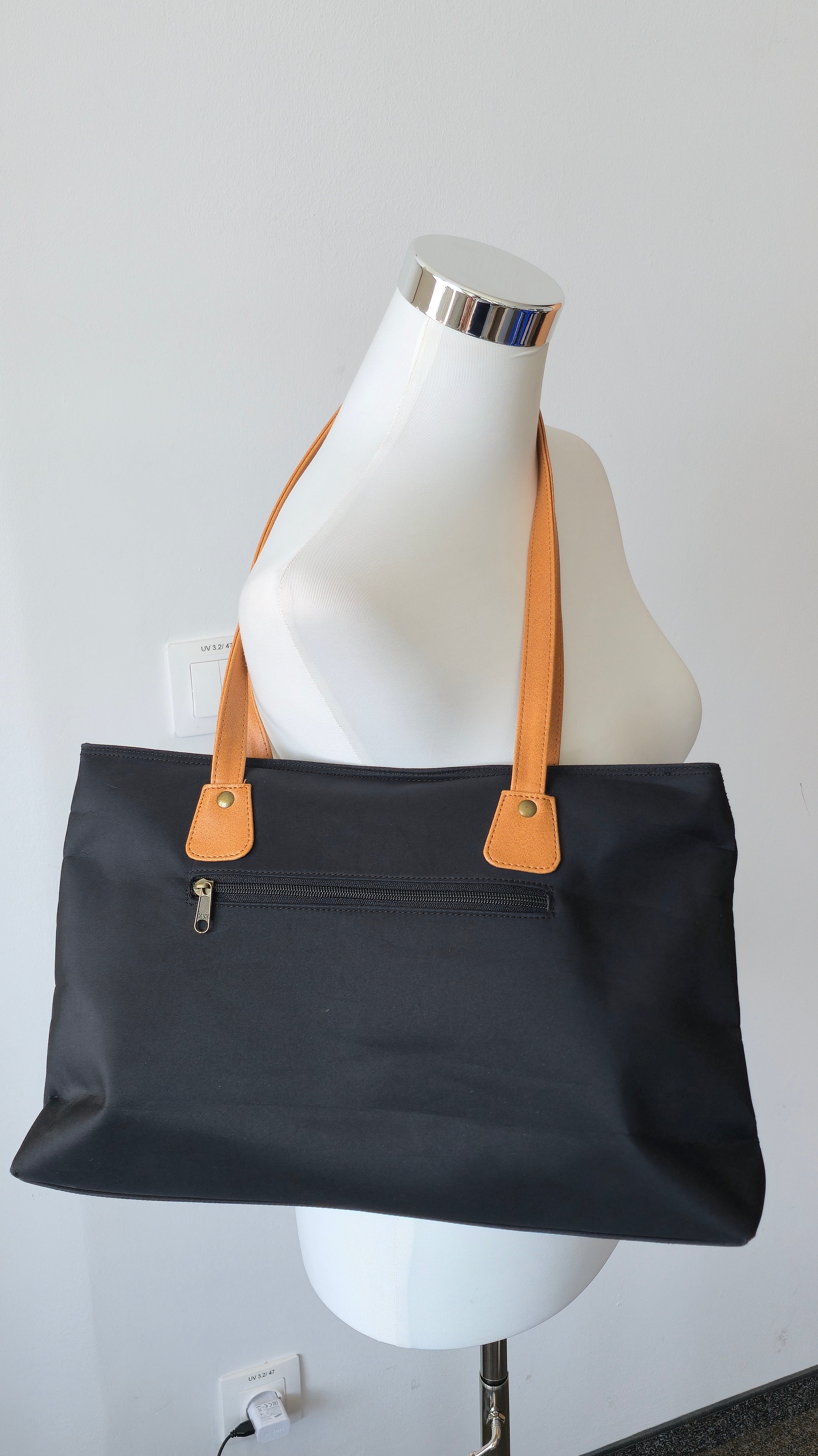 Marc Chantal Black Medium Nylon Tote Bag – Very Good Condition, Roomy & Light