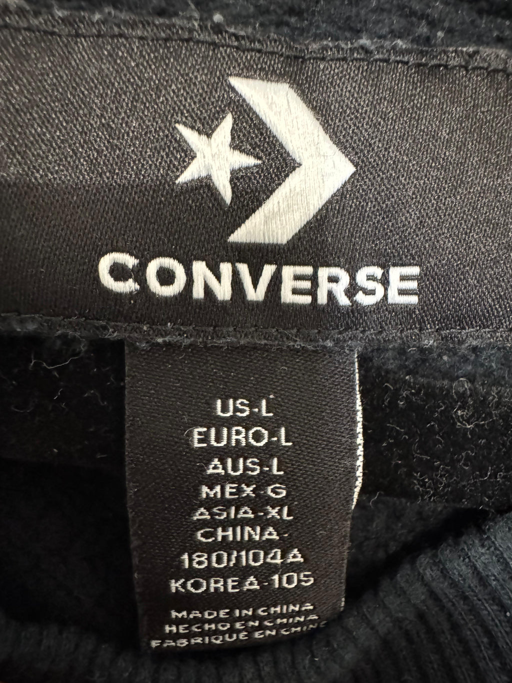 Converse Star-Chevron Crewneck Sweatshirt Schwarz Größe L, guter Zustand