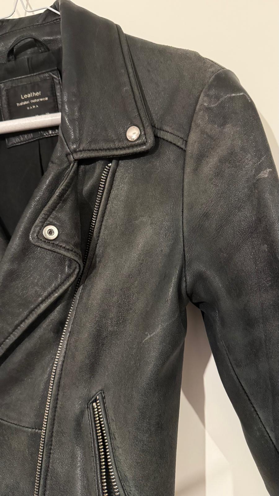 Zara Trafaluc Leder Bikerjacke M Schwarz Damen, guter Zustand