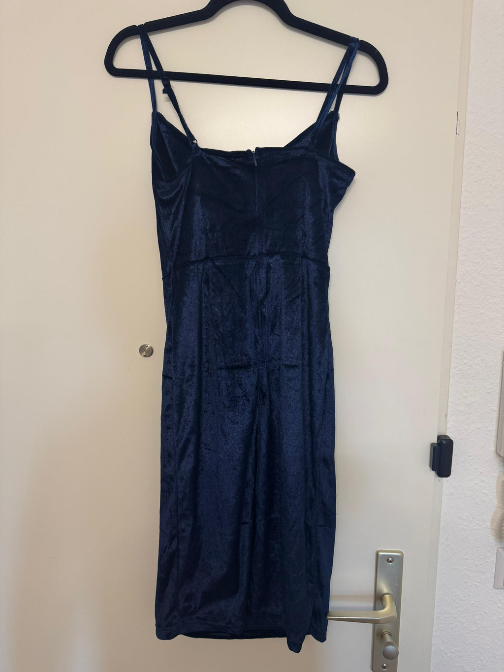 Parisian Slip Velvet Dress – Navy, Size 38, Like New