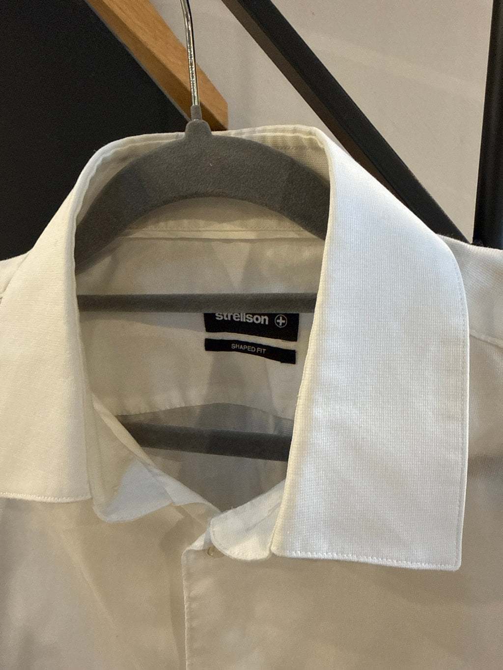 Strellson Shaped Fit Hemd, Kurzarm, Gr. 38/15, Weiß – sehr guter Zustand