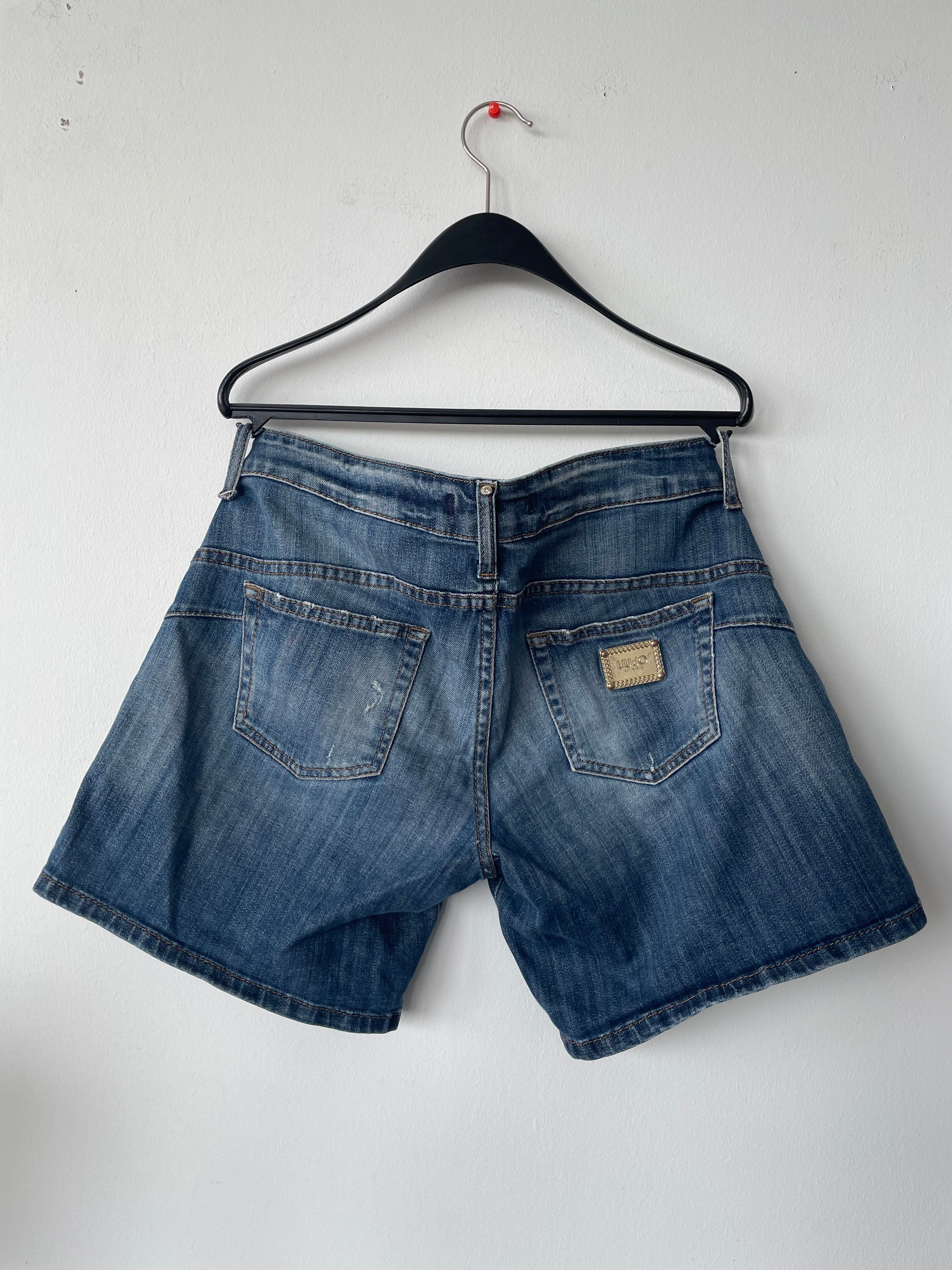 Liu Jo W13106 D3019 Damen Denim Shorts Gr. 29 Blau Baumwolle Zustand Gut