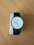 Daniel Wellington Classic Bayswater 40mm – Roségold, Navy NATO, guter Zustand