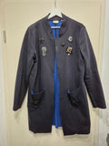 Rich & Royal Mantel, Gr. L, dunkelgrau/blau, verziert, guter Zustand