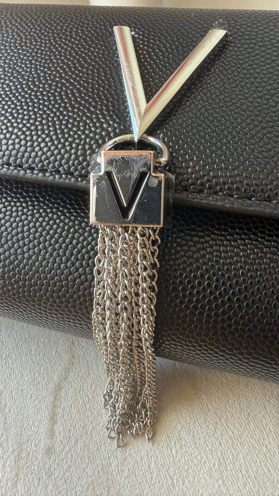 Valentino Divina Crossbody Bag | Black Faux Leather | Good Condition
