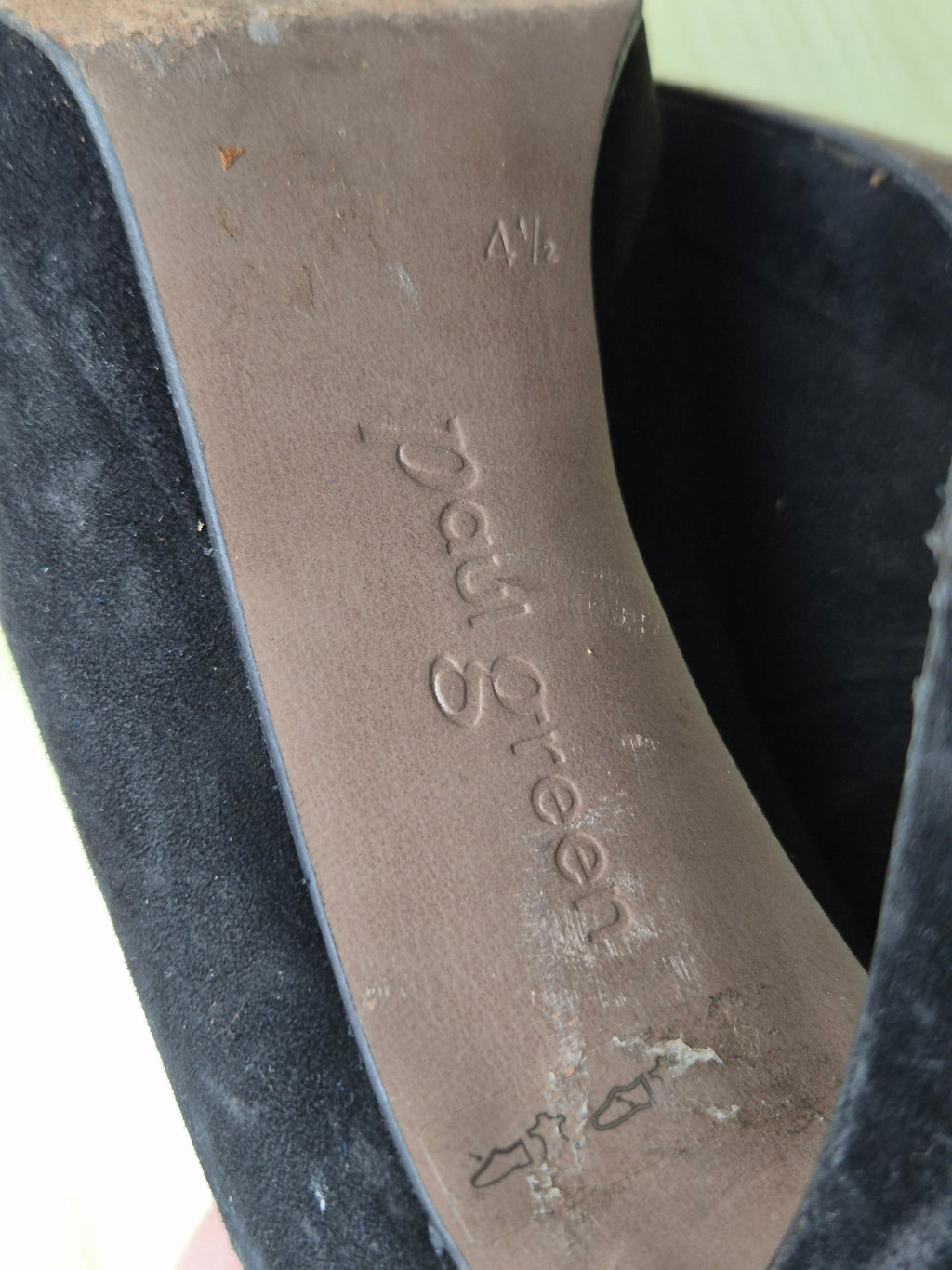 Paul Green Block Heel Pumps, Suede, Black, EU 39, Good Condition