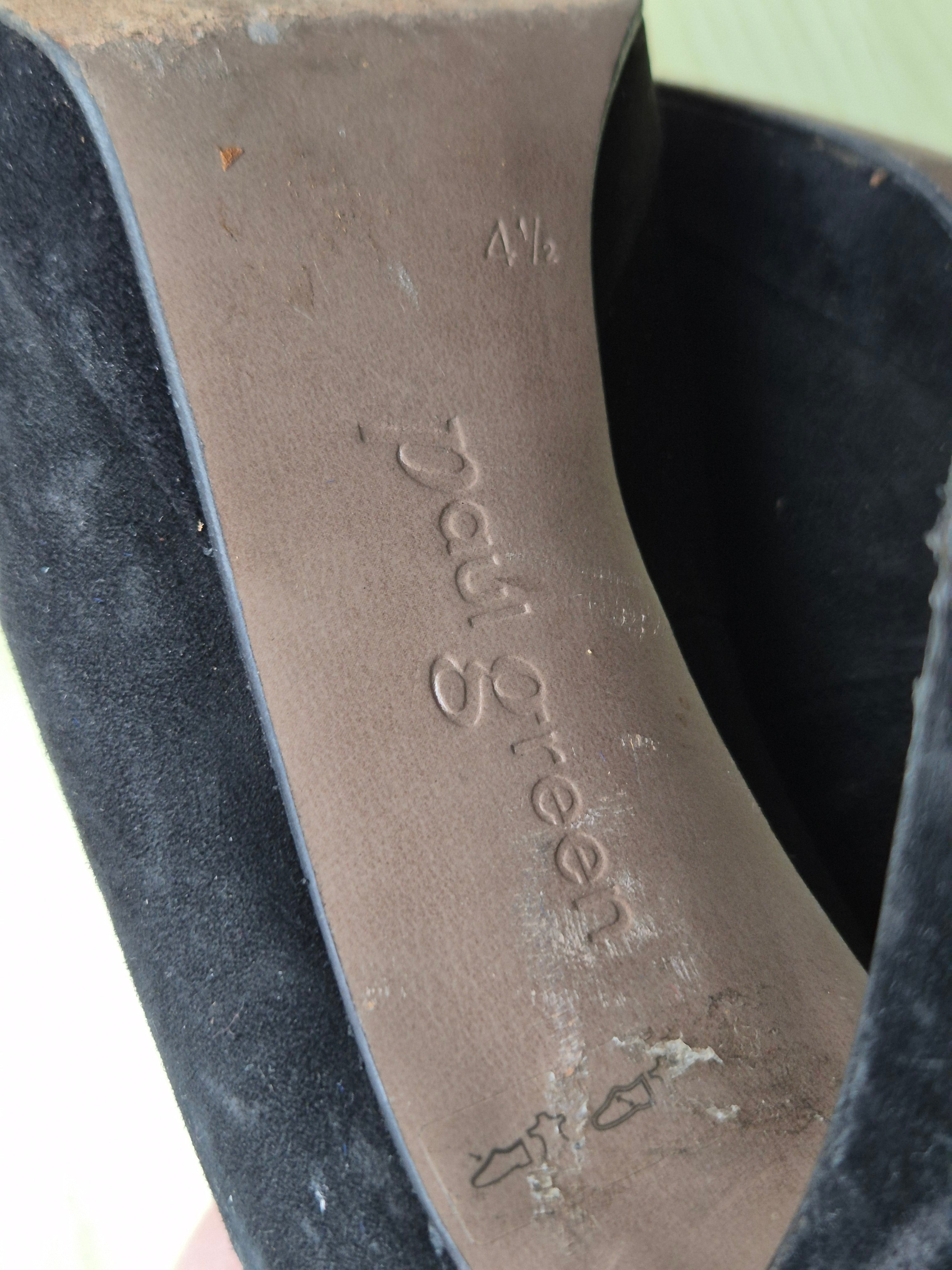 Paul Green Block Heel Pumps, Suede, Black, EU 39, Good Condition