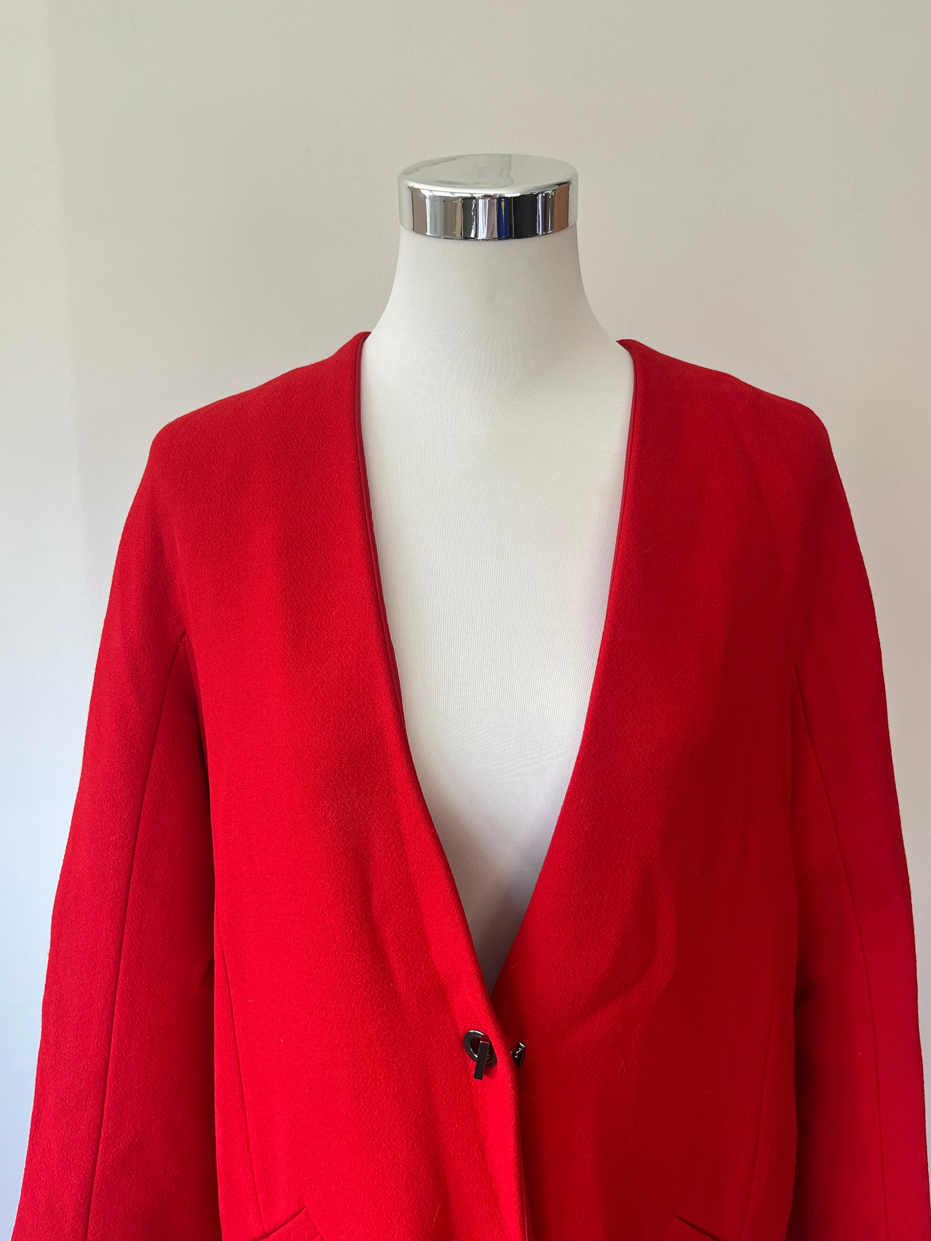 HUGO BOSS „Cubali“ Mantel | Rot | Gr. 34 | Wollmix | Wie Neu