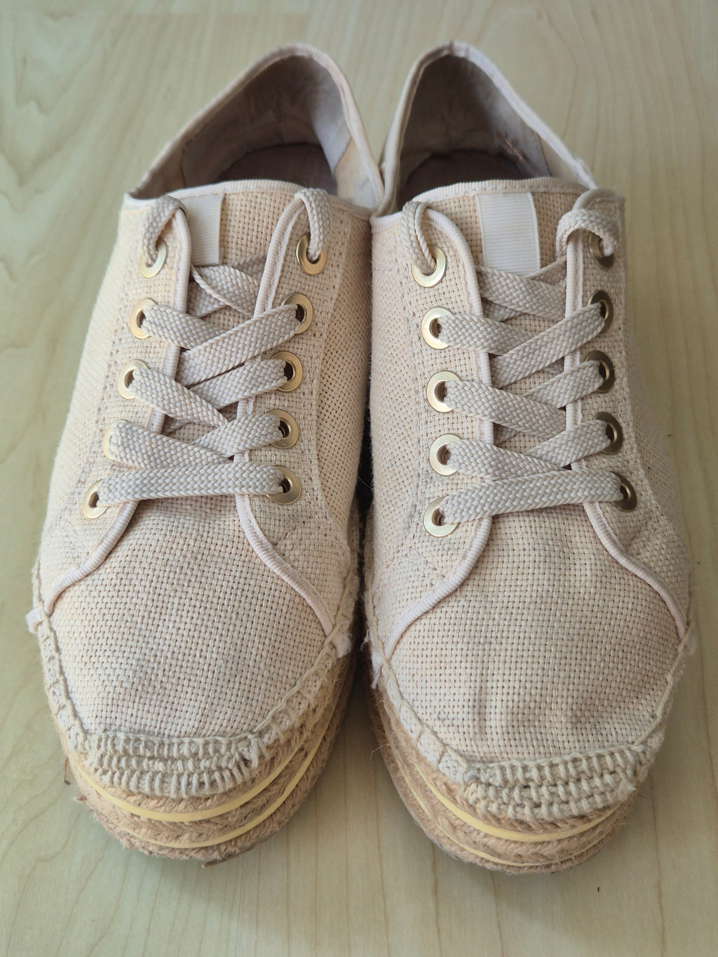 Stradivarius platform espadrille sneakers, EU 40, beige, normal use