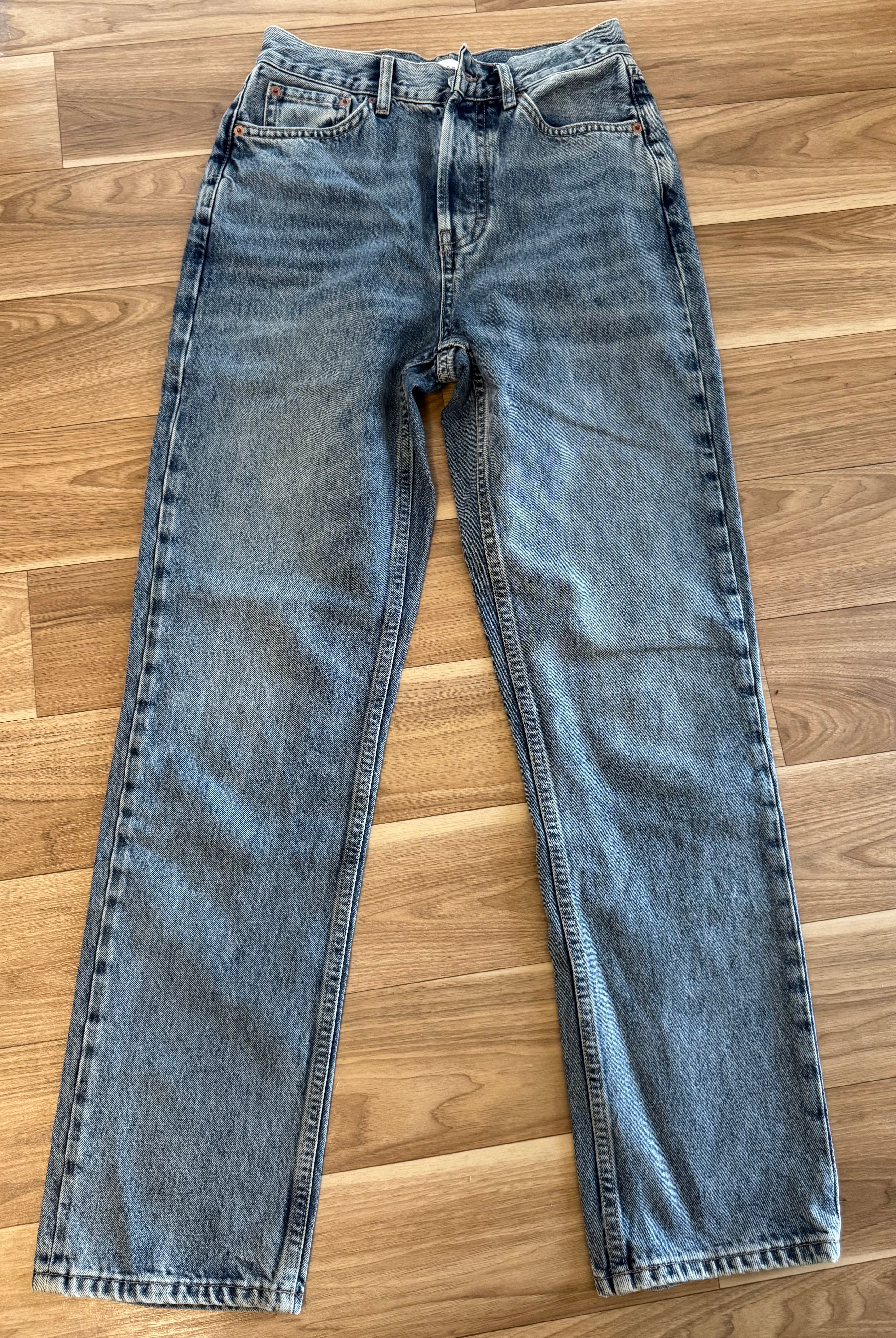 Topshop „Dad“ Jeans – W26/L32 (EU 36) – Mid-Blue – Sehr guter Zustand