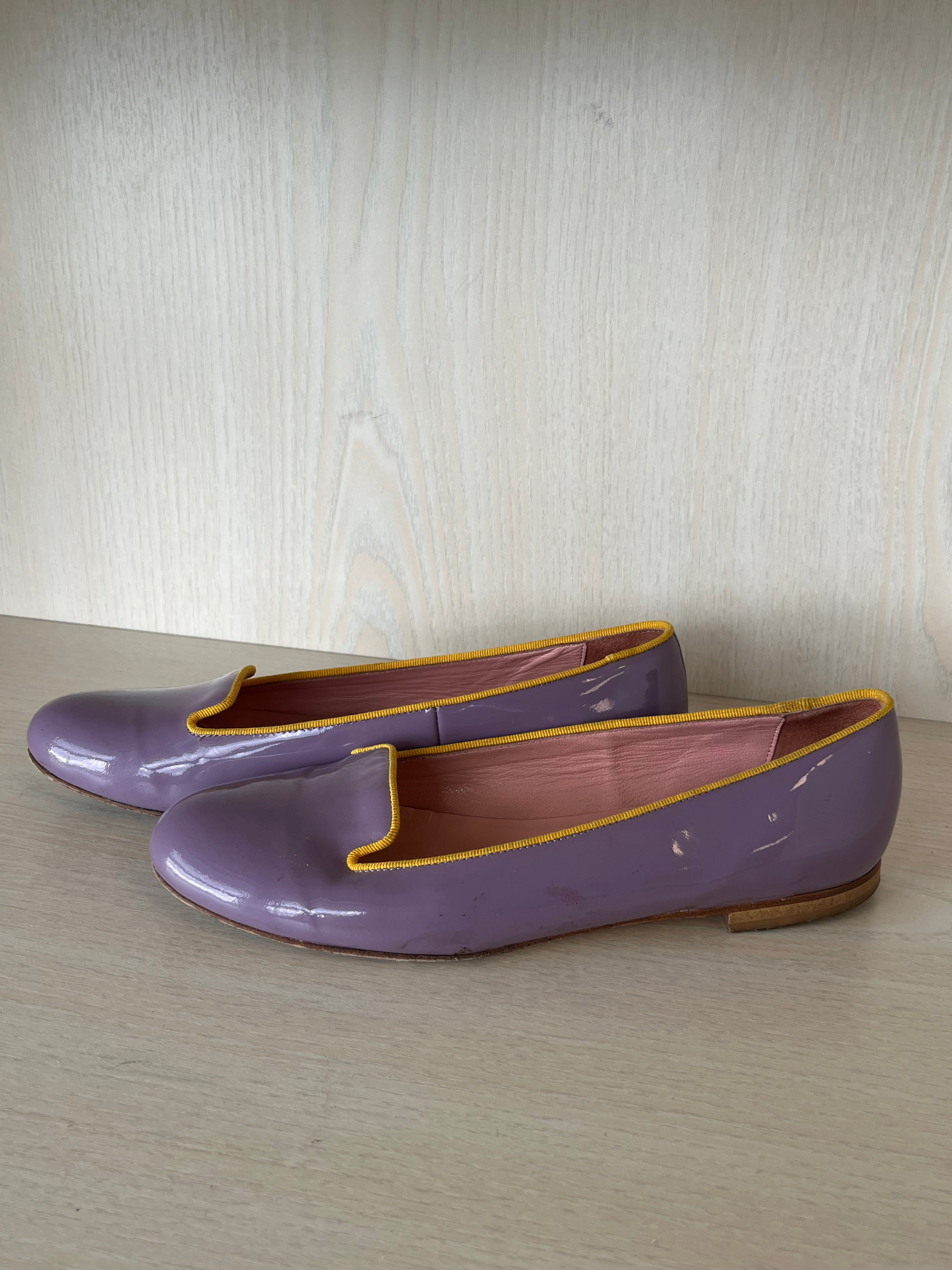 Studio Pollini Lackleder Loafer – Flieder & Gelb – EU 37 – Sehr guter Zustand