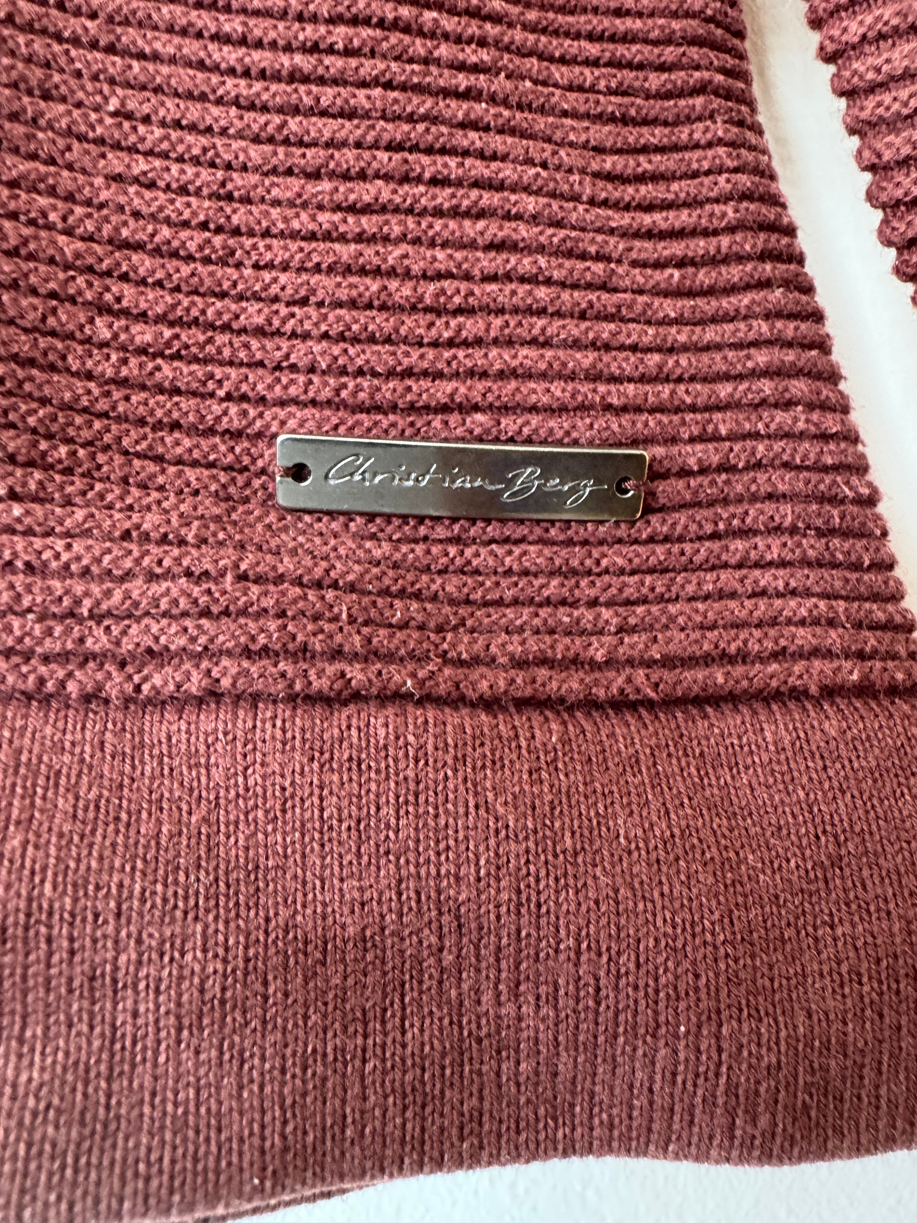 Christian Berg Sweater Araldo O-Neck, Baumwolle/Kaschmir, Schokolade, Gr. S, Gut