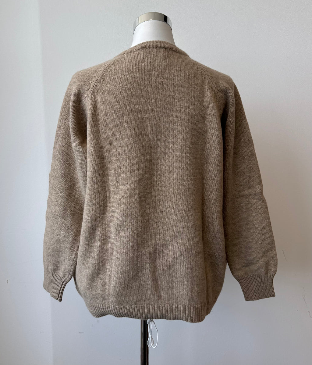 Jumper 1234 Kaschmirpullover M – Beige mit Neonpink-Akzenten, guter Zustand