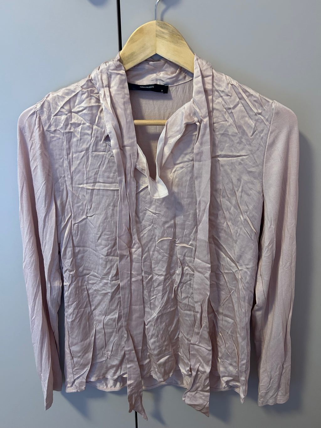 Hallhuber Tie-Neck Blouse S Light Blush | Bow Neck | Very Good