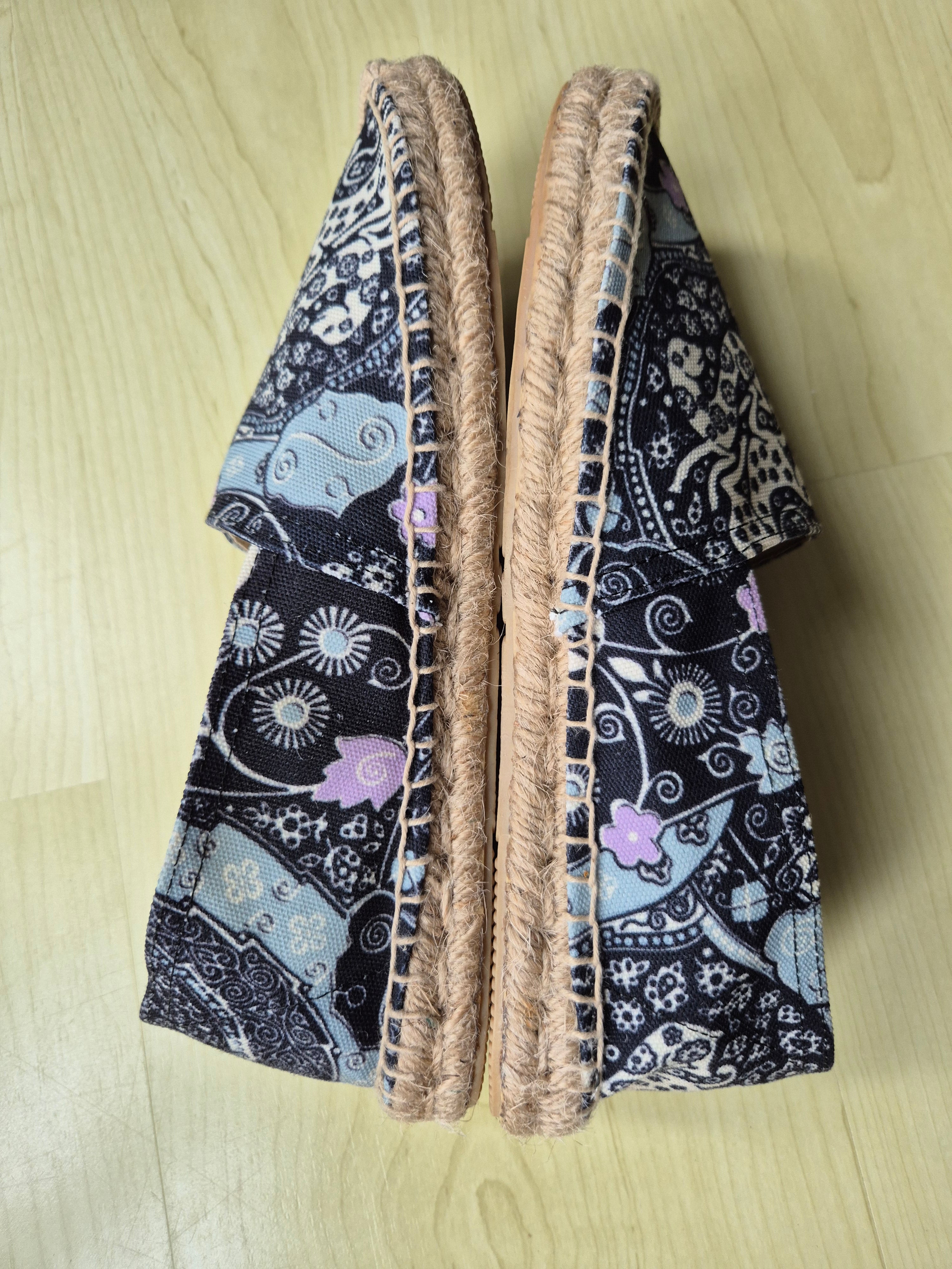 Isabel Marant Espadrilles Gr. 40 | Boho Print | Jute-Sohle | Schwarz Bunt | Gebraucht