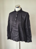 Smith & Soul Bluse S – Schwarz, Plissee-Saum, 100% Baumwolle, guter Zustand