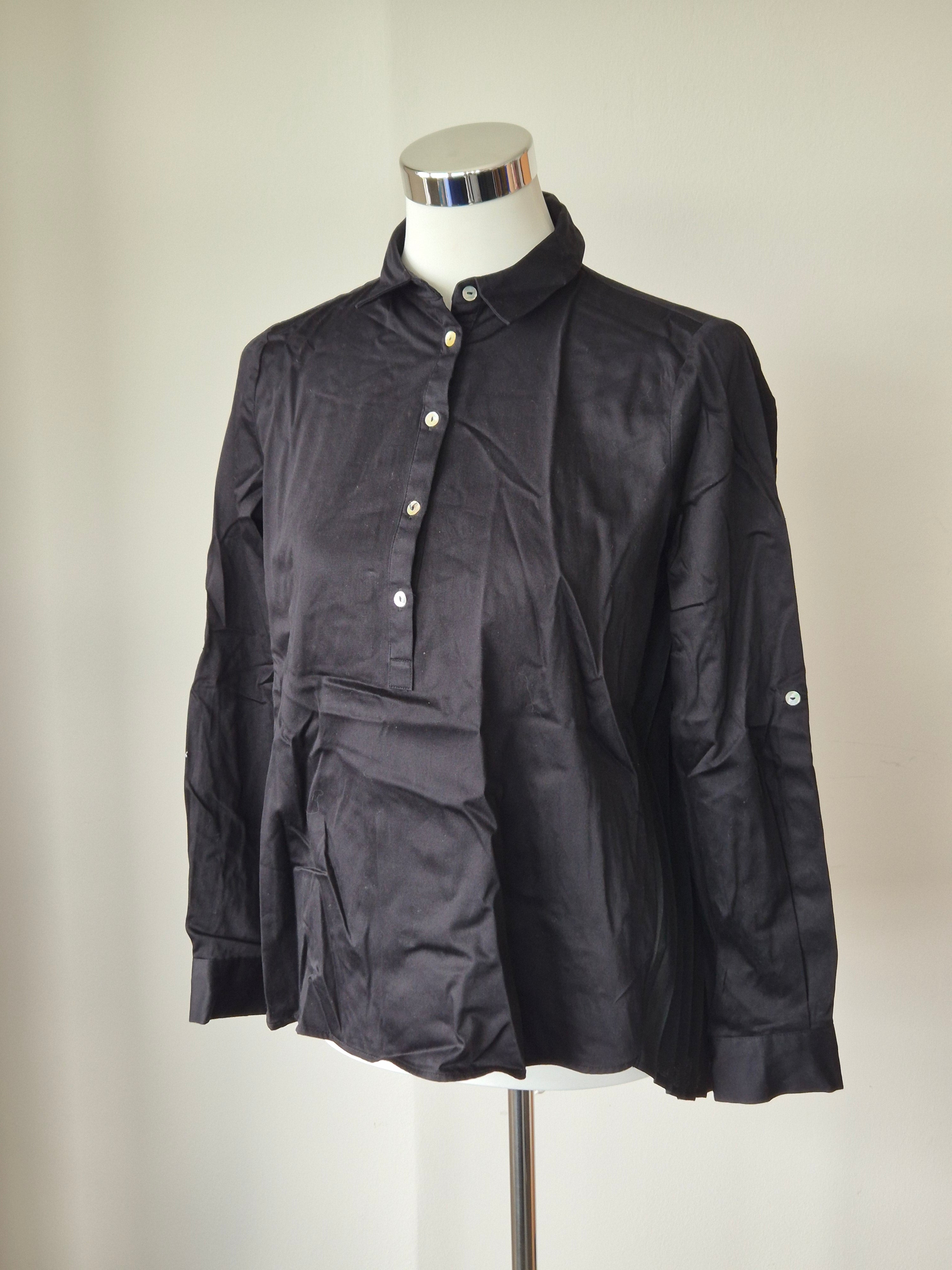 Smith & Soul Bluse S – Schwarz, Plissee-Saum, 100% Baumwolle, guter Zustand
