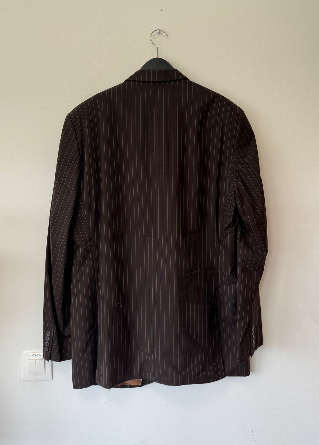 Brown Pinstripe Angelo Litrico Blazer, XL, Good Condition