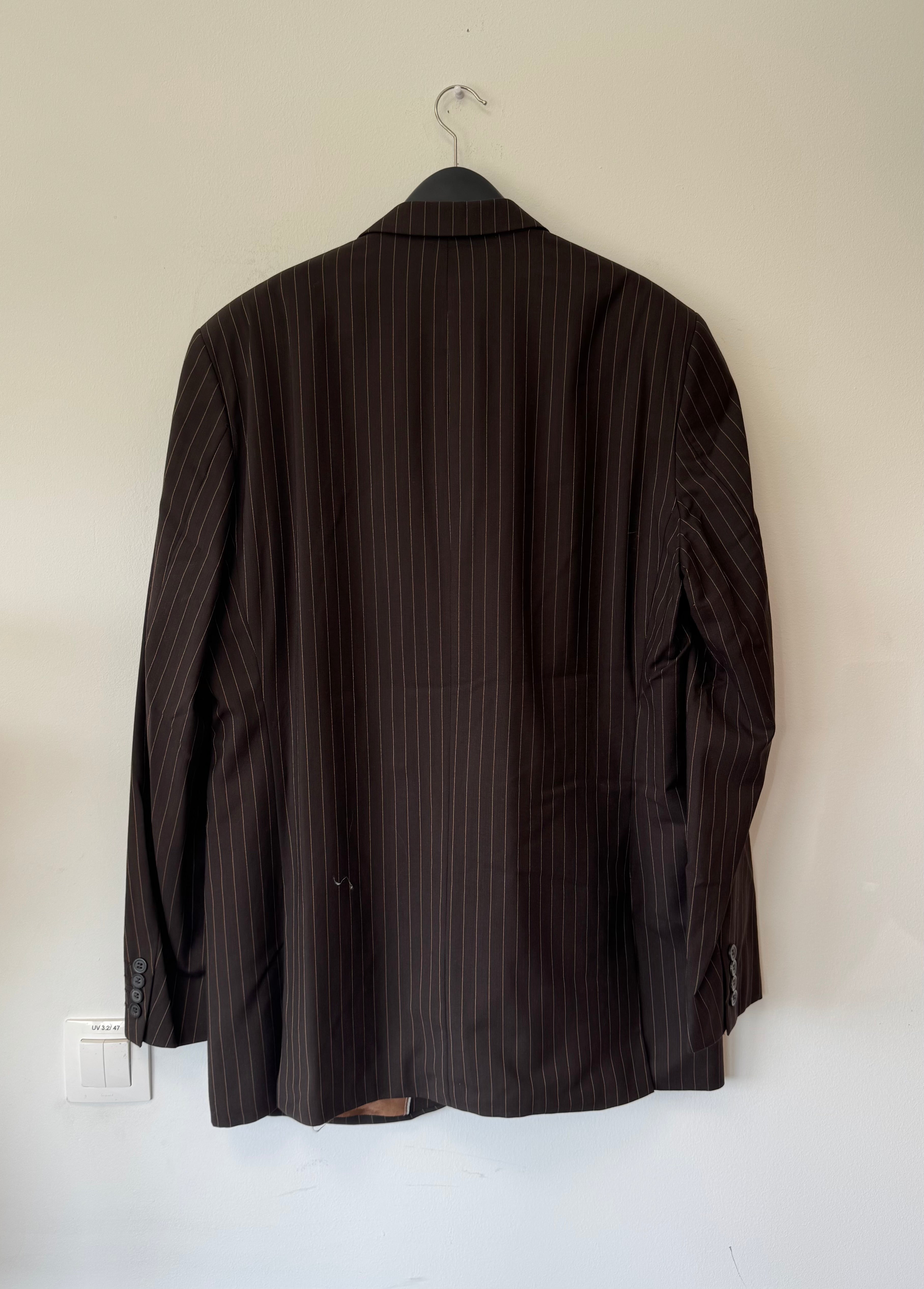 Brown Pinstripe Angelo Litrico Blazer, XL, Good Condition
