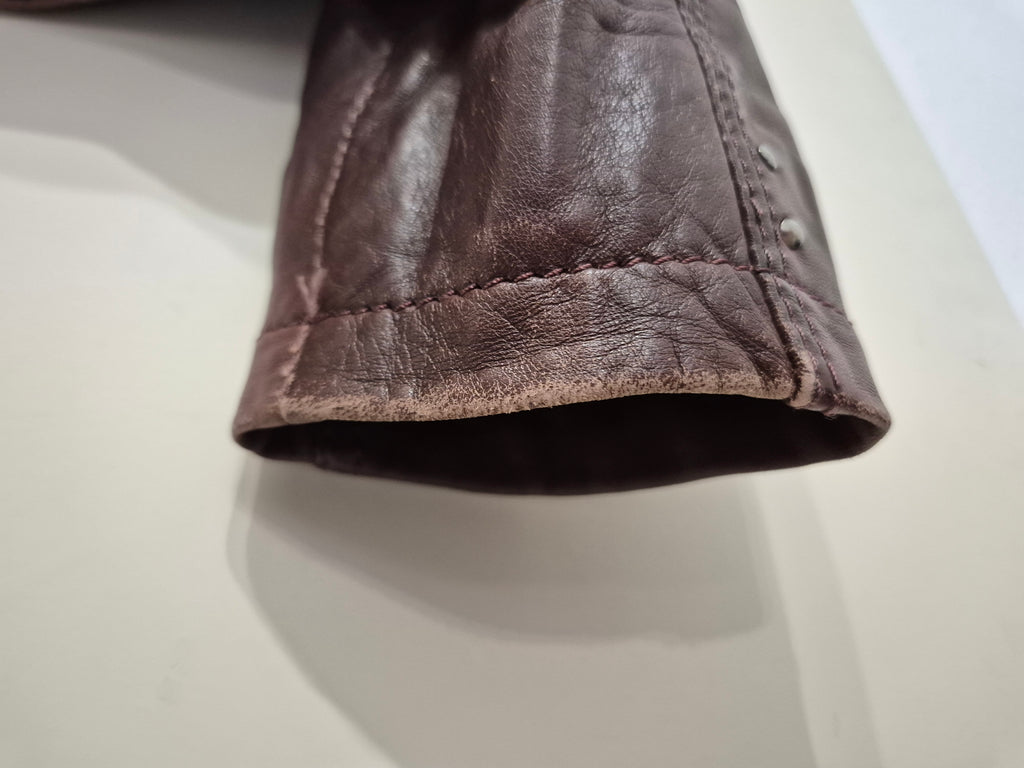 Saki Collection Medina Lederjacke Braun Größe 36, gebraucht